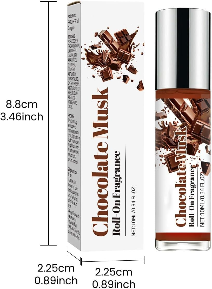 Chocolate Musk Unisex Roll-On Perfume Oil, 10Ml Long Lasting Gourmand Fragrance, Alcohol-Free, Vegan Friendly, Portable Rollerball for Men & Women-Rzxs0170 (Chocolate Scented) image number 5