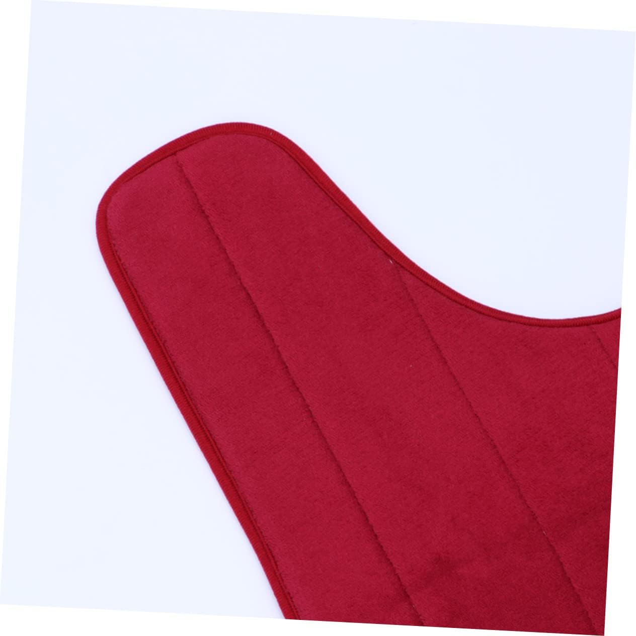 Shape Thicker Cotton Toilet Seat Pads Washable and Stretchable Universal Bathroom Accessory Wine Red Ideal for Standard Toilets - As Shown image number 3