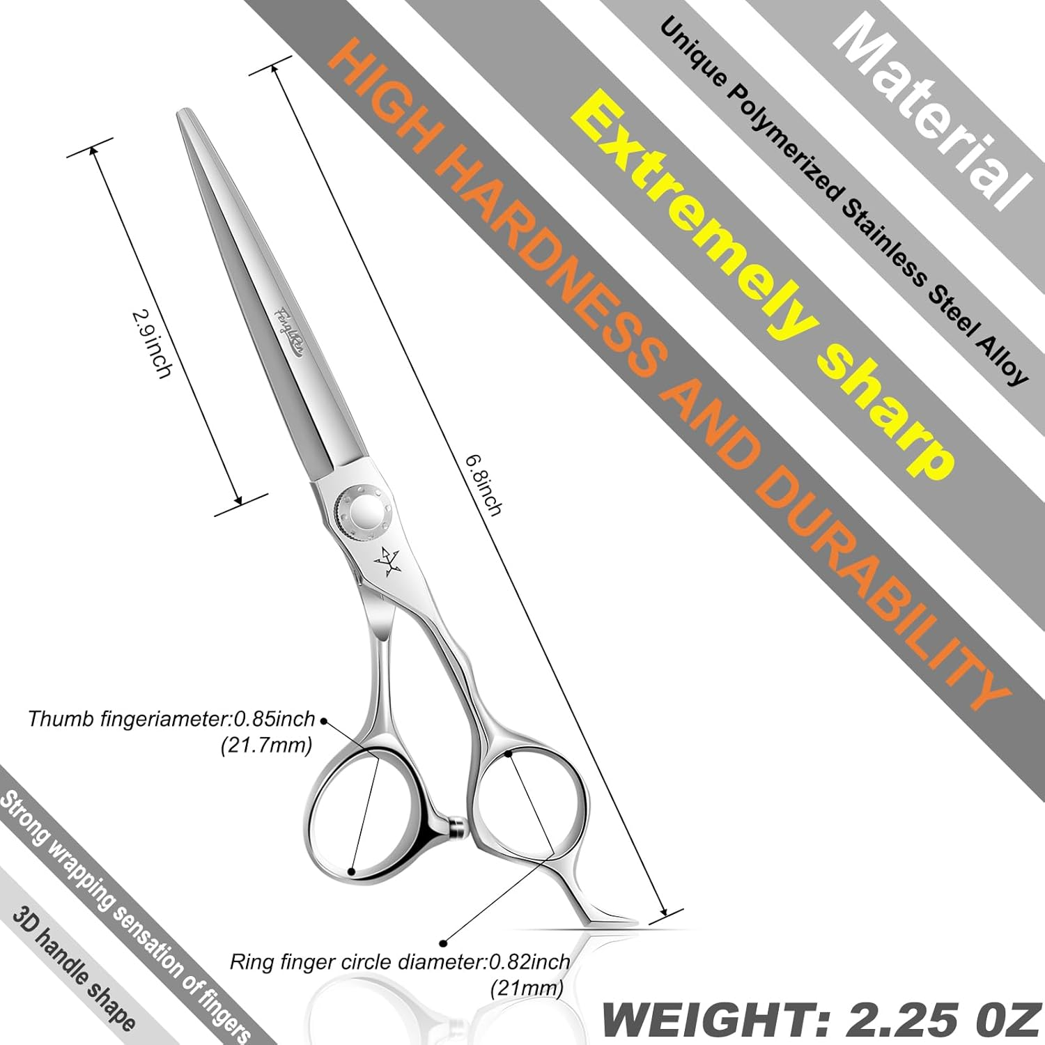Fengliren High-End Professional Extremely Very Sharp Barber Hair Cutting Scissors Hairdresser Shears for Hair 6.5 Inch Haircut Scissor Made of Stainless Steel Alloy for Hairdressing Salon and Home Use image number 1