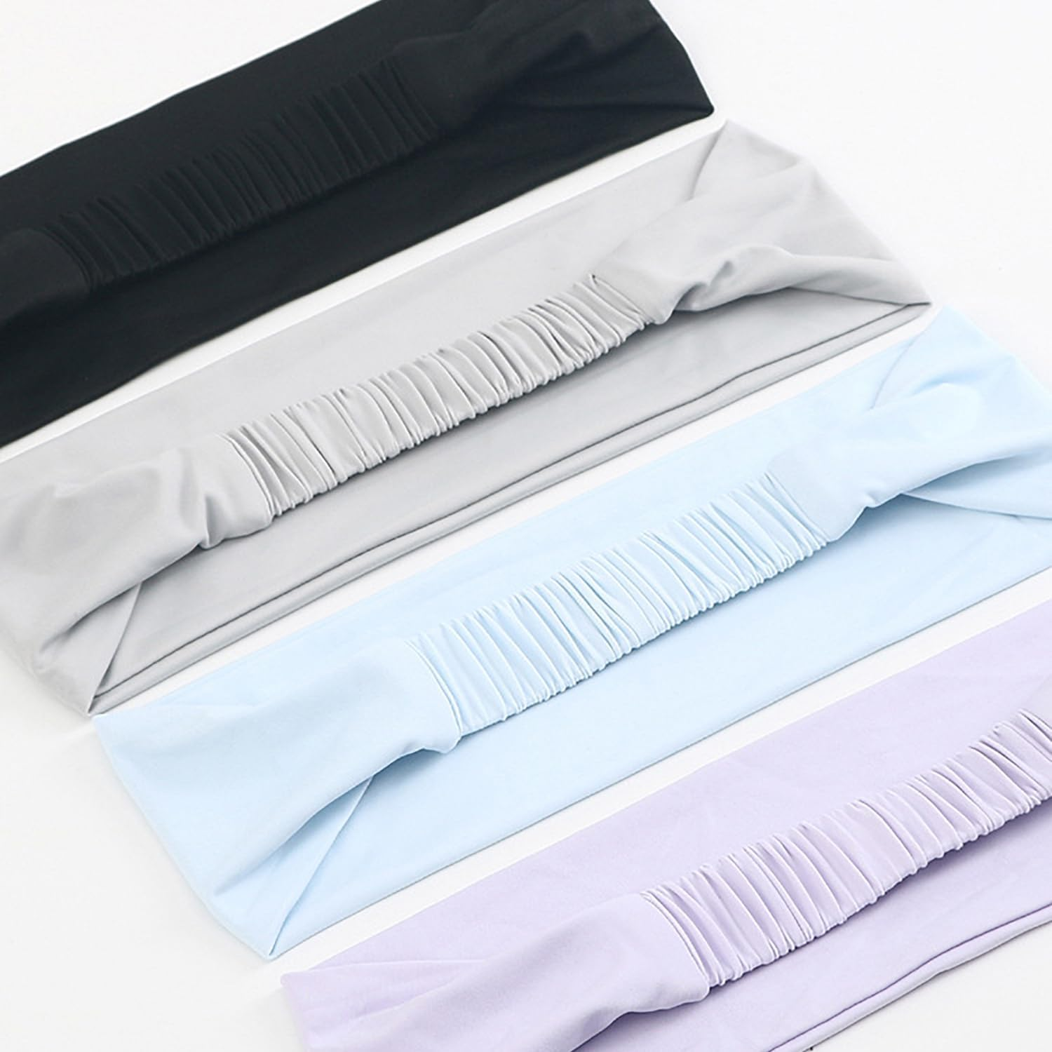 SILHOL Sport Headbands for Women 4 Pack, Elastic Soft Fabric Non Slip Hair Bands Hair Warp for Daily Workout Yoga Running Sports image number 4