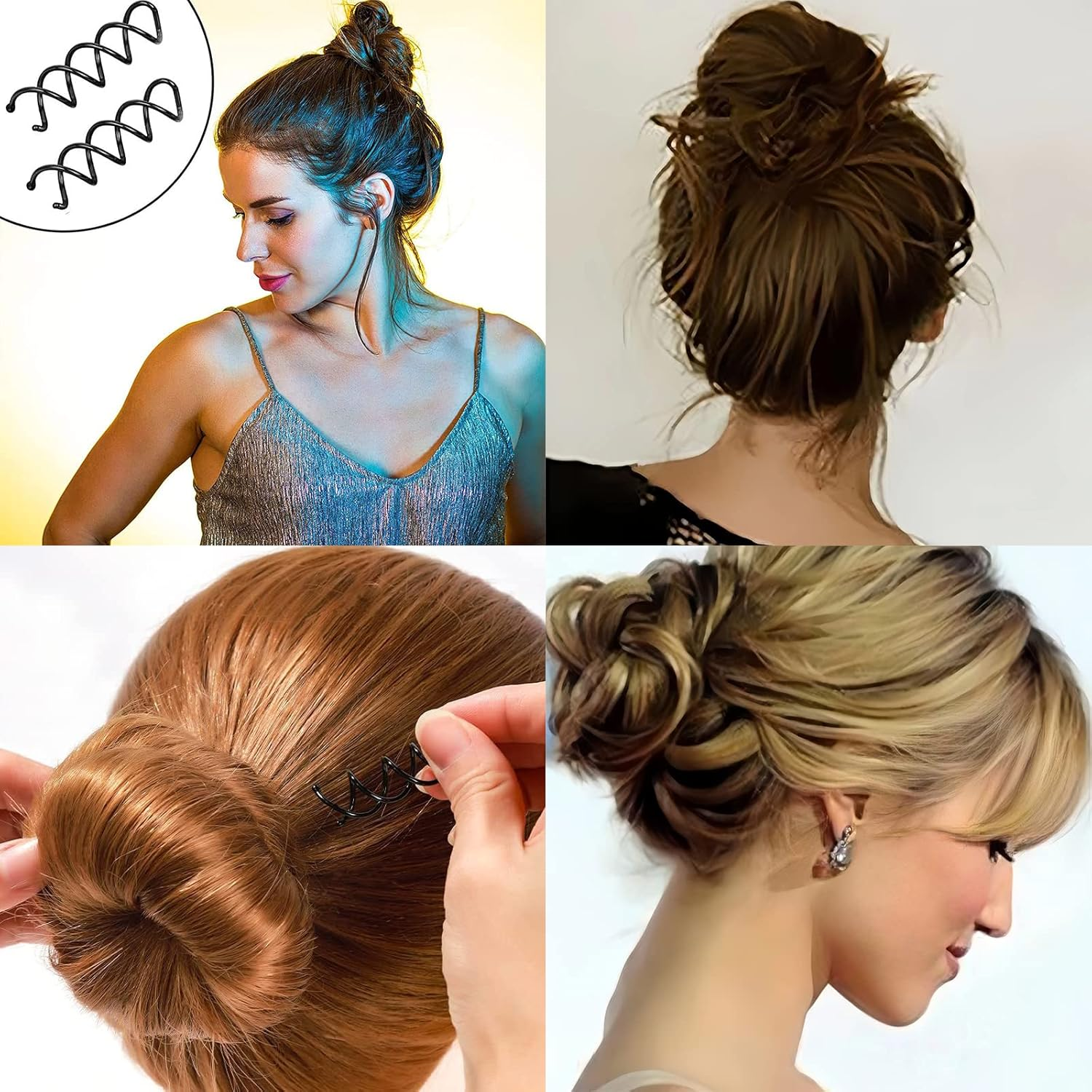 WUDQIJI Spiral Pin Spin Clip Pack of 20 Black Spiral Hair Clips Bun Hair Pin Spiral Hair Pins Spiral Hair Pins Clips for DIY Hair Style Hair Styling image number 2