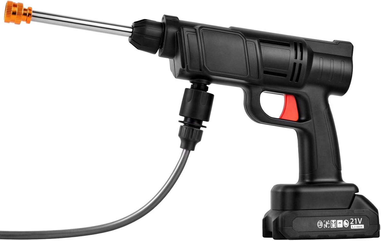 Advwin Cordless High Pressure Washer, Portable Cleaning Machine Handheld Cleaning Gun with 2 Batteries, Power Washer with 5M Hose and 2 Nozzles, for Car/Yard/Fence/Floor/Outdoor Cleaning