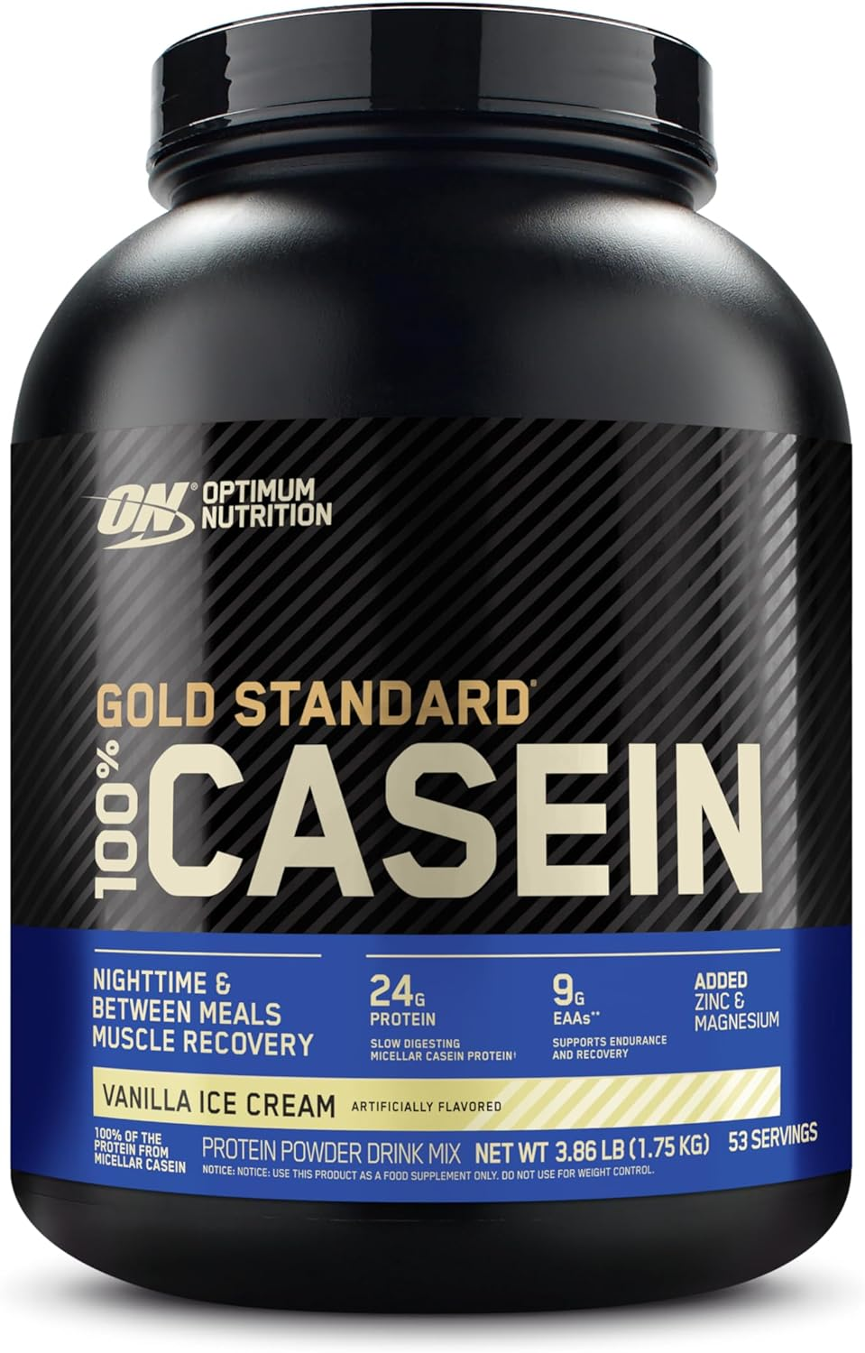 OPTIMUM NUTRITION Gold Standard 100% Casein Protein Powder, Vanilla Flavour 1.75Kg - [2024/2025 Plastic Neck Band Packaging May Vary] image number 1