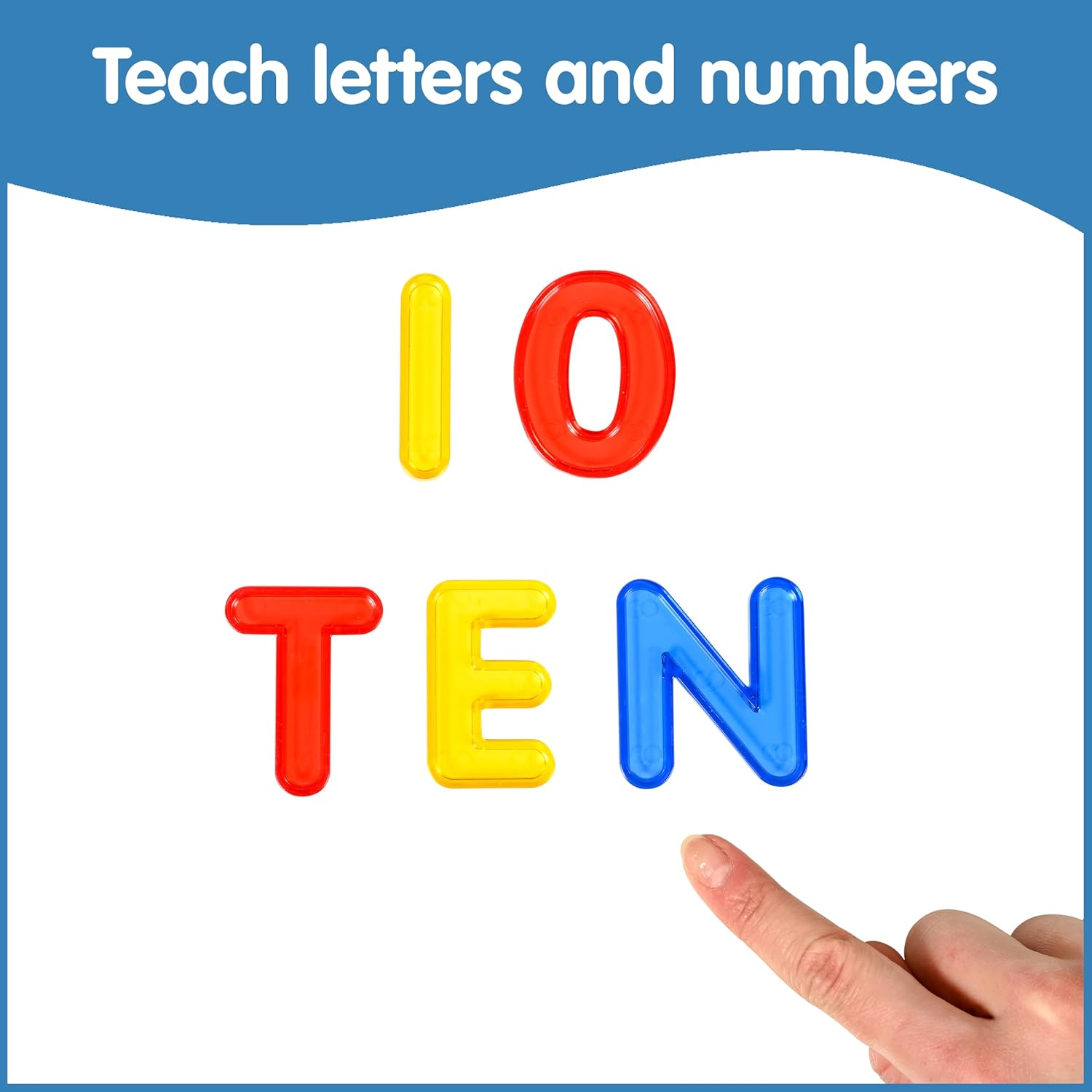 Edx Education Transparent Letters and Numbers Set - Mini Jar - Colorful, Plastic Letters and Numbers - Light Box Accessory - Sensory Play