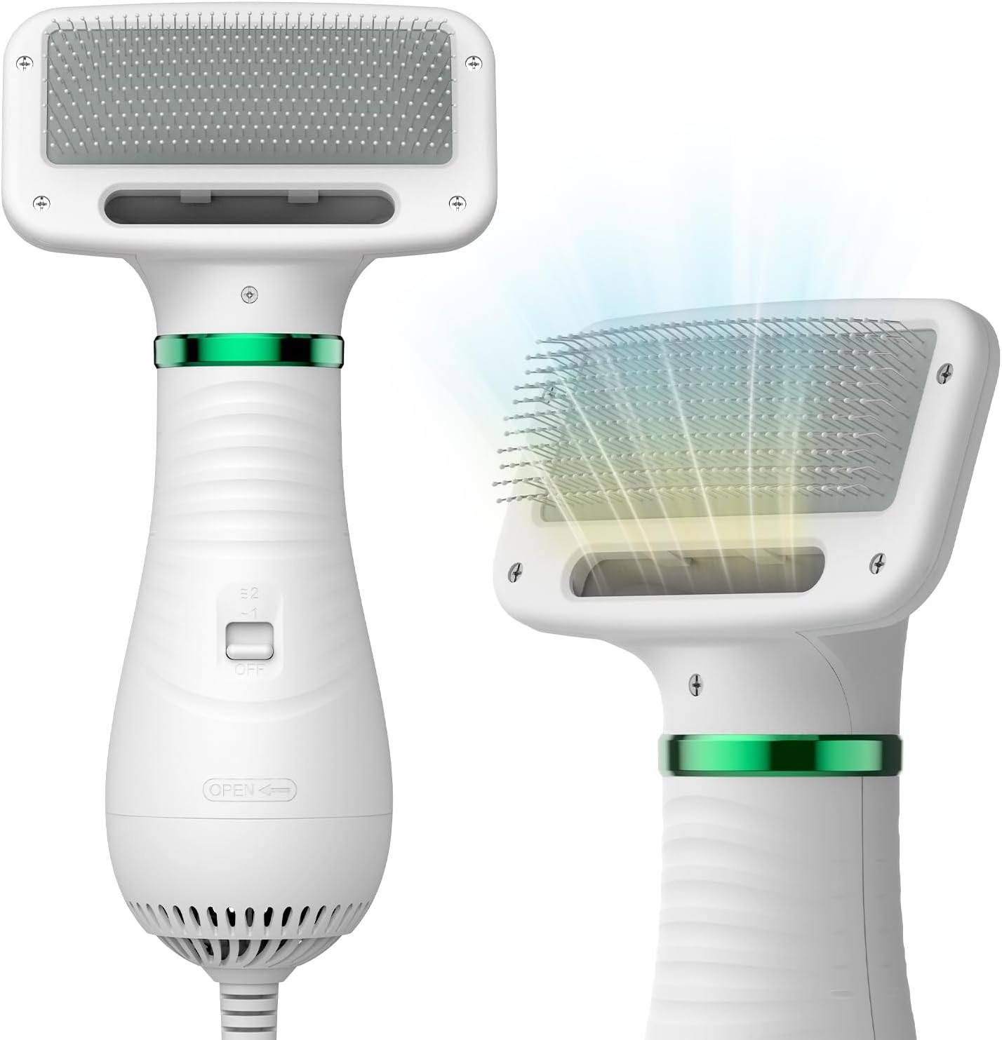 Dog Hair Dryer, 2-In-1 Dog Blow Dryer with Slicker Brush, 300W Pet Hair Dryer for Small and Medium-Sized Dogs and Cats, Dog Grooming Dryer Portable ＆ Adjustable Temperature image number 4