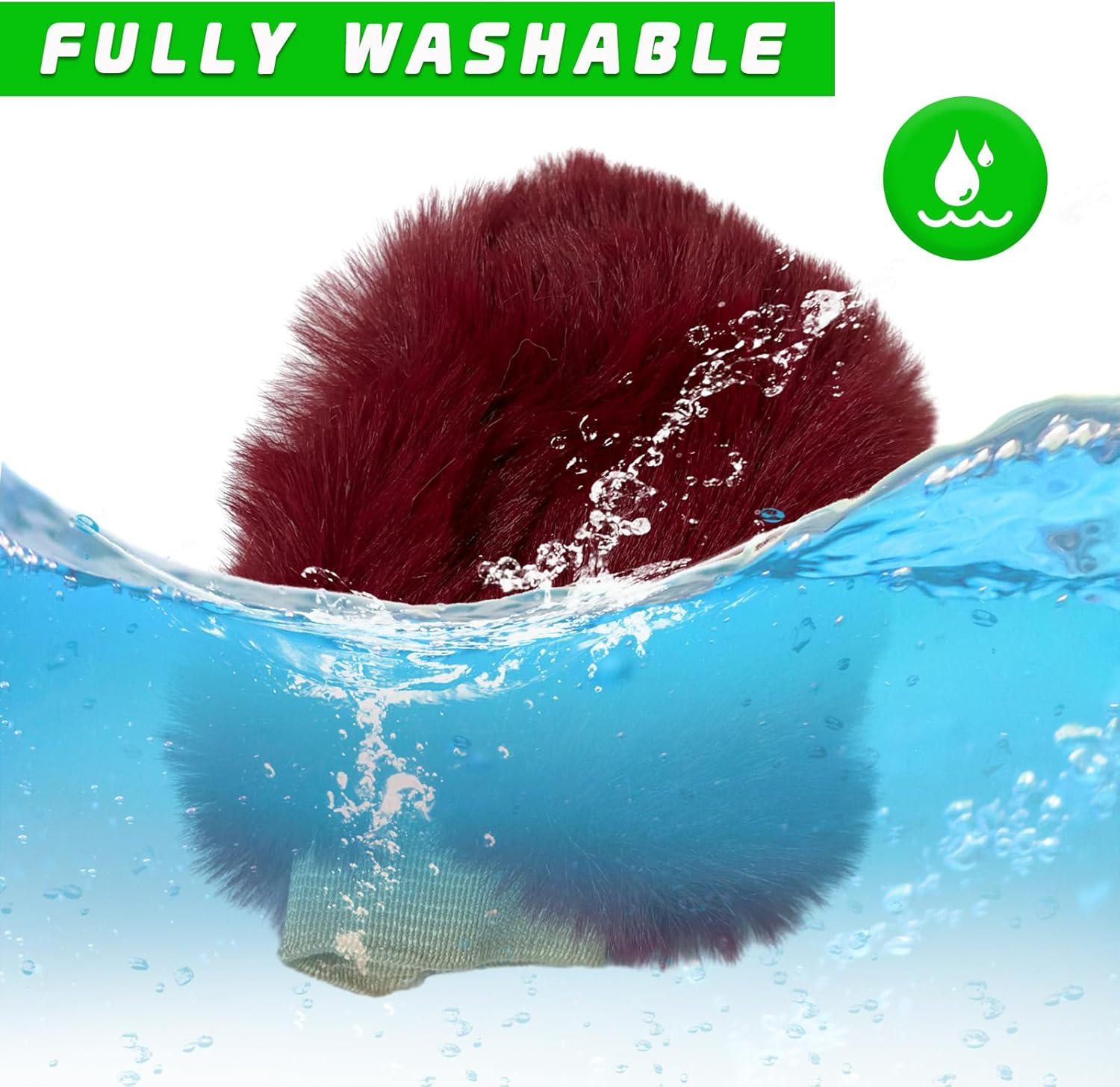 Ziciner 2PCS Plush Car Gear Shift Knob Cover & Handbrake Cover, Comfortable Anti-Slip Auto Shift Knob Protector, Fluffy Warm Hand Brake Handle Cover, Interior Car Accessories (Wine Red) - Beige image number 4