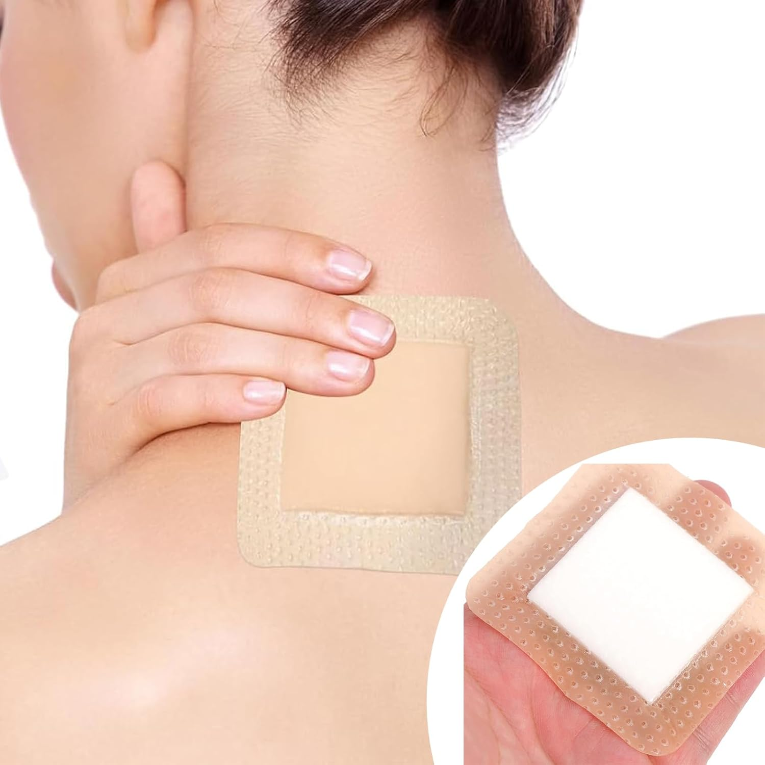 4 PCS Wound Dressing, Silicone Dressing, Silicone Dressings for Wounds, 7.5&times;7.5Cm Gel Foam Dressing, for Minor Cuts and Post-Surgical Care, Wound Closure Strips