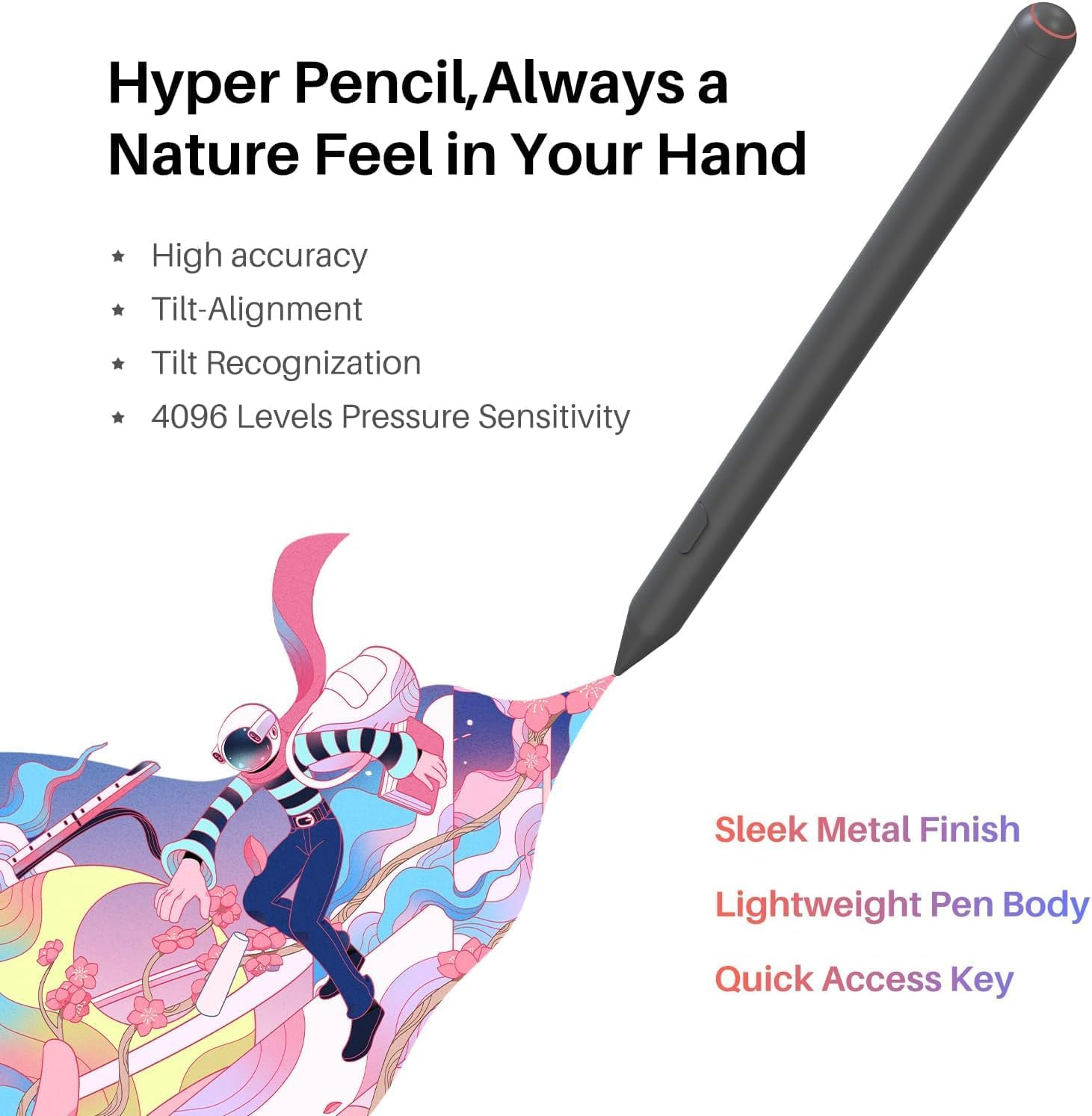 HUION Standalone Drawing Tablet Kamvas Slate 11 No Computer Needed, Portable 10.95 Inch 90Hz Refresh Rate Anti-Glare Screen, Tilt-Alignment Pen Android 14 8GB RAM 128GB ROM 1TB Expand, 8000Mah Battery image number 5