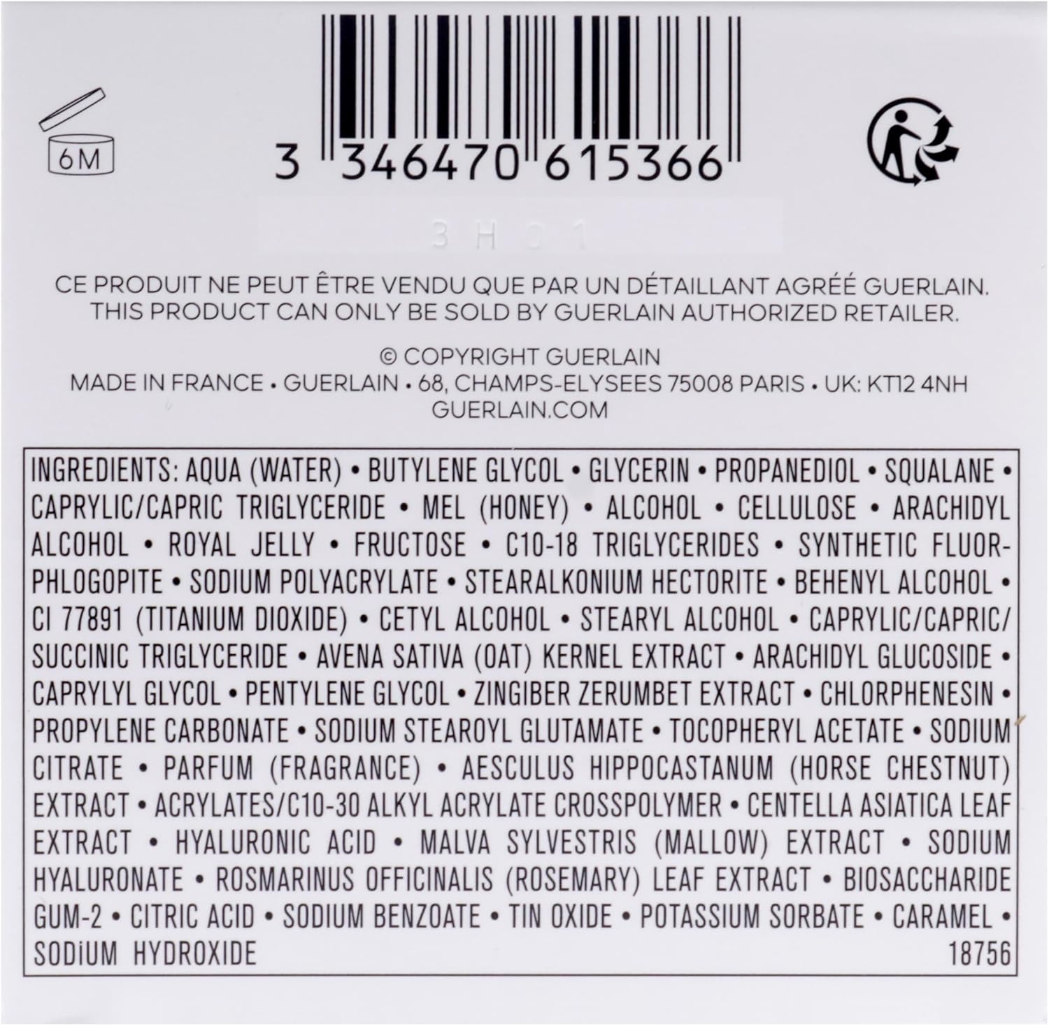 Guerlain Abeille Royale Replenishing Eye Cream, 50 Ml image number 5