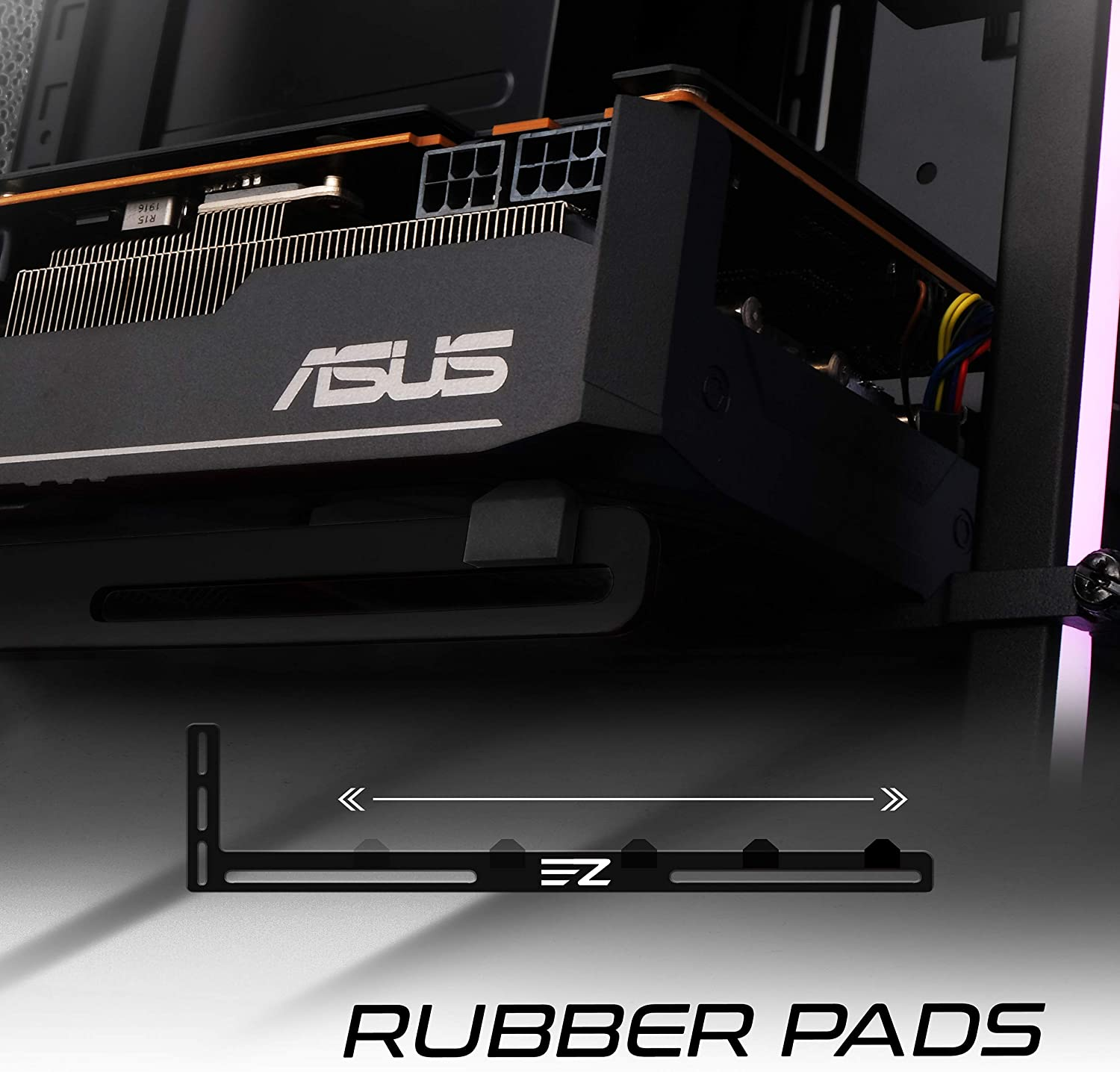 EZDIY-FAB GPU Bracket,Graphics Card Brace Support,Video Card Holder,Gpu Holder for Custom Desktop PC Gaming-3Mm Aluminum-Black