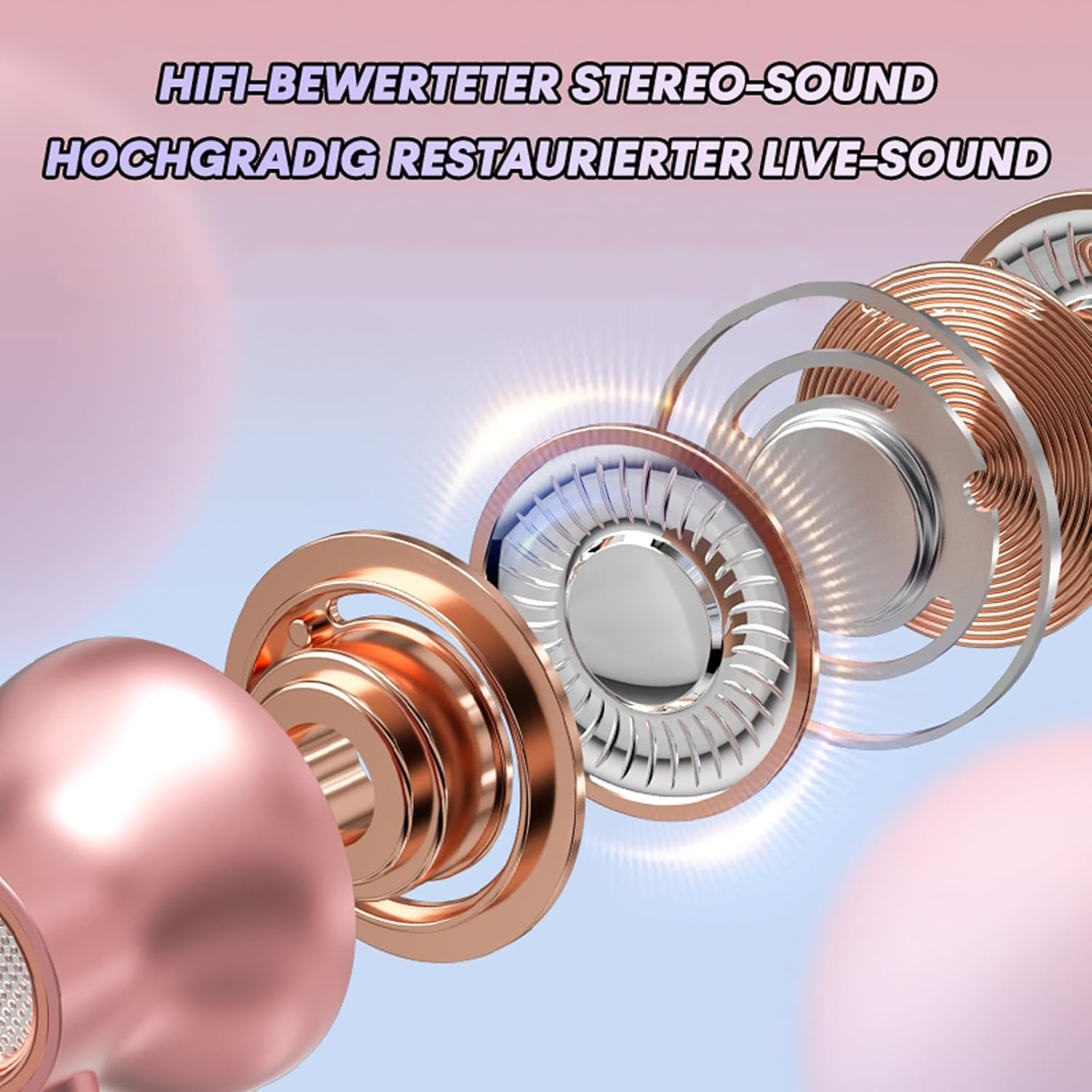 Xmenha Bluetooth Headphones Children'S In-Ear Wireless with Neckband for School Boys Girls Children'S Headphones Wireless Earbuds Headphones Wireless Earphones with Cable for Ipad Kindle Mobile Phone - Pink image number 3