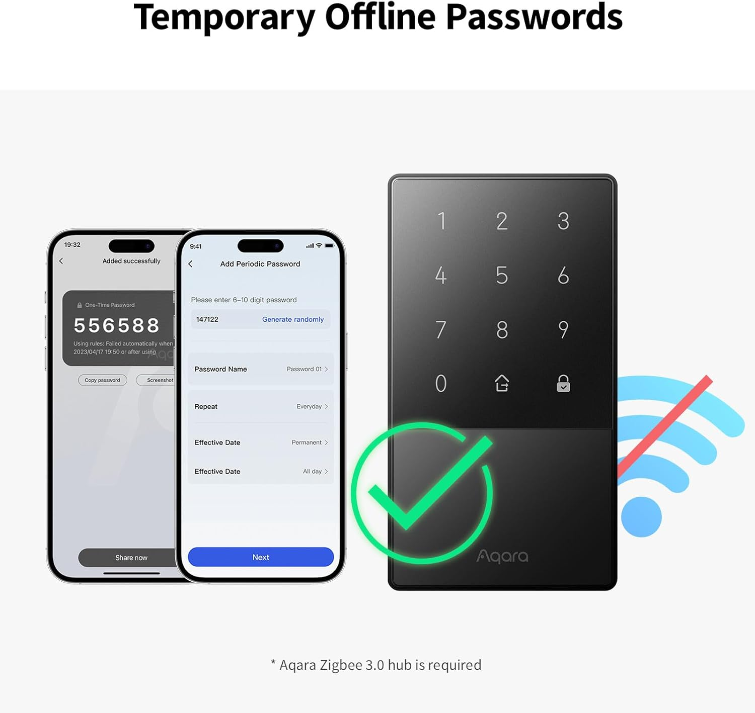 Aqara Smart Lock U50, Keyless Entry Door Lock with Apple Home Key, Bluetooth Deadbolt Lock, App Remote Control image number 2