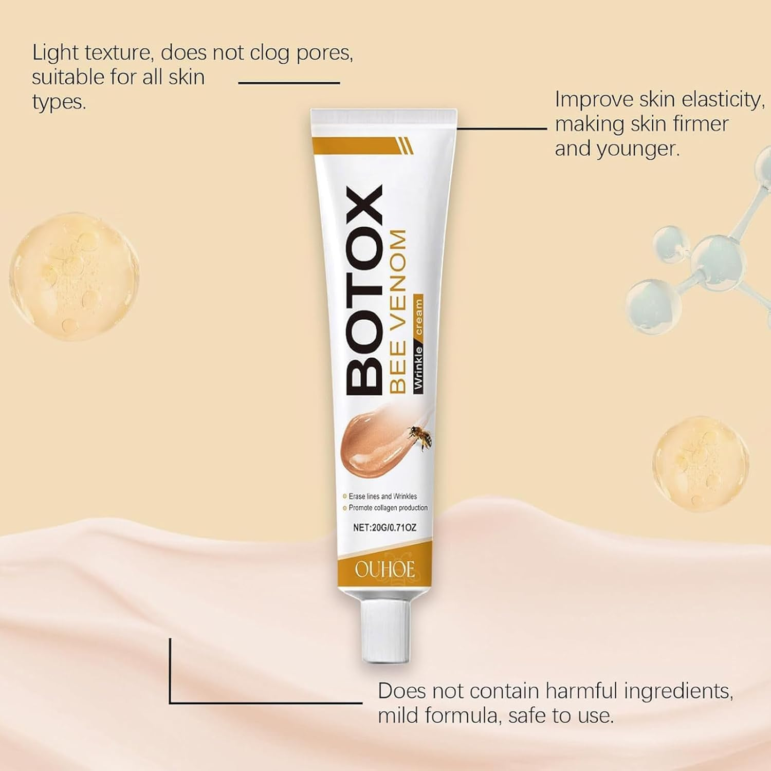 Boto-X Bee Venom Cream - Gentle Hydrating Cream, Lifting & Tightening Serum, Reduces Wrinkles & Fine Lines, Hydrates & Nourishes Skin, for Women & Men