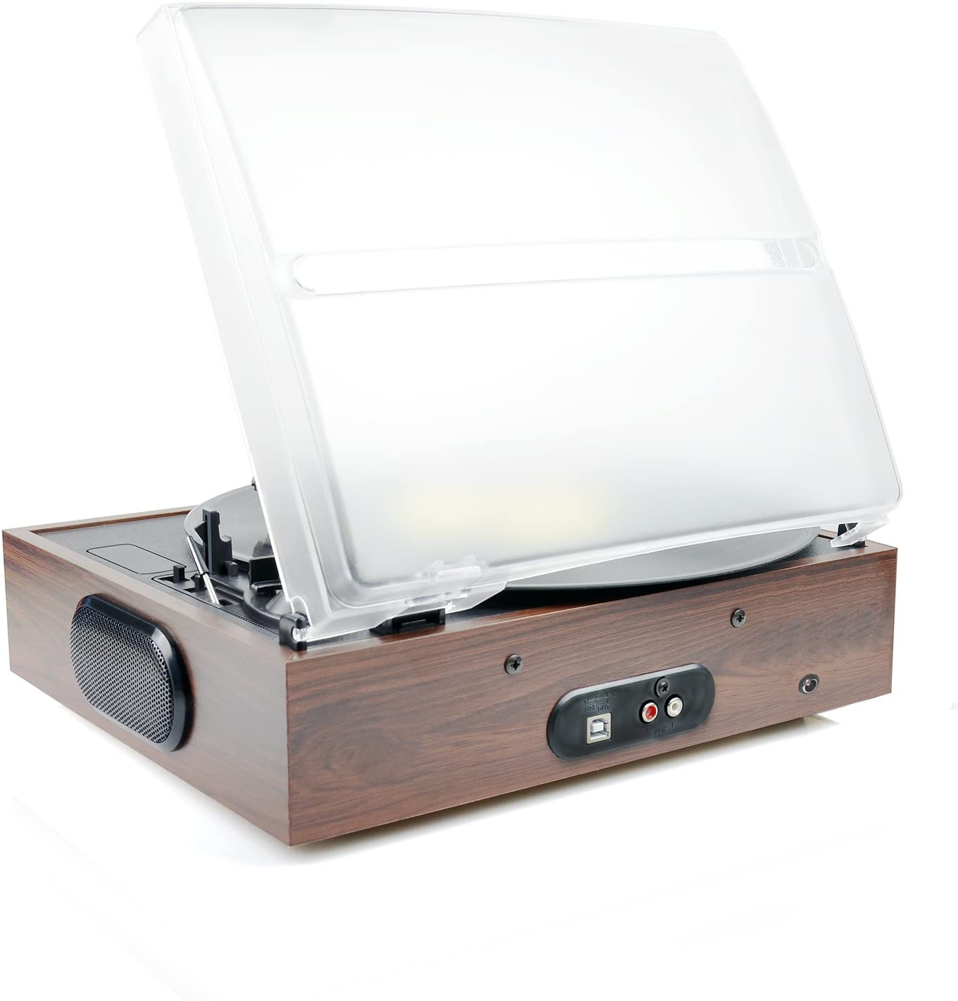 Mbeat Wooden 2-In-1 USB Turntable Record Player and Cassette Digital Recorder Built-In Speakers image number 1