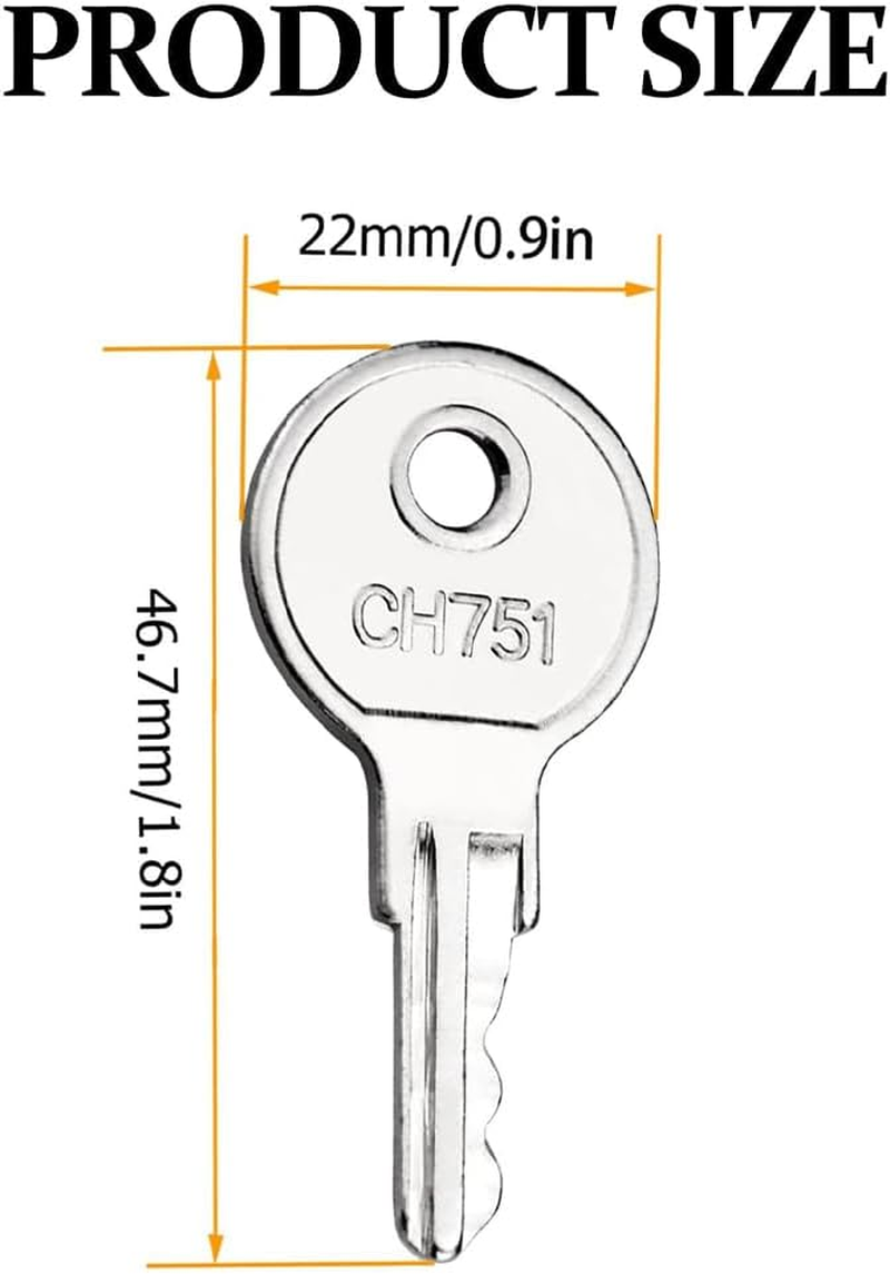 5 Pcs RV Keys CH751 Universal Replacement Keys for Camper Door Locks, RV Storage Locks, Campers Storage Cabinets, Door Lock T-Handles image number 5