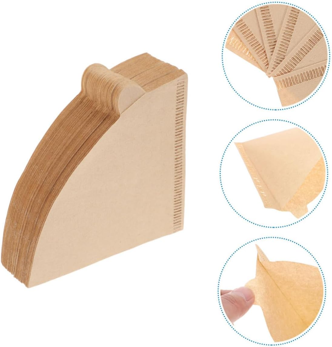 Espresso Cone Filters 100 Count Coffee Filter Cones Tea Filtering Paper for Home and Office - Khaki image number 1