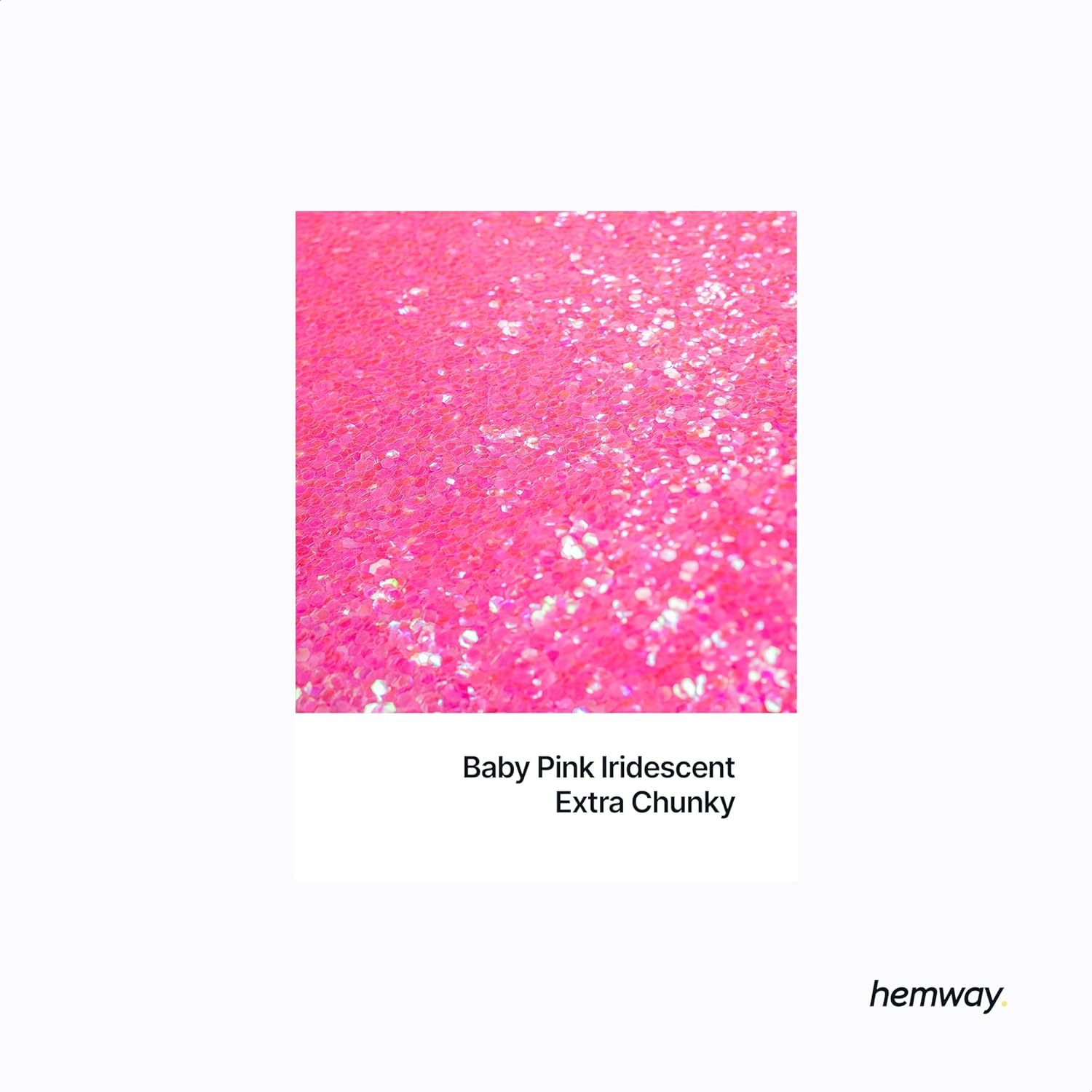 Hemway Craft Glitter Shaker 130G / 4.6Oz Glitter for Arts, Crafts, Resin, Tumblers, Nails, Painting, Decoration, Festival, Cosmetic, Body - Extra Chunky (1/24" 0.040" 1Mm) - Baby Pink Iridescent image number 5