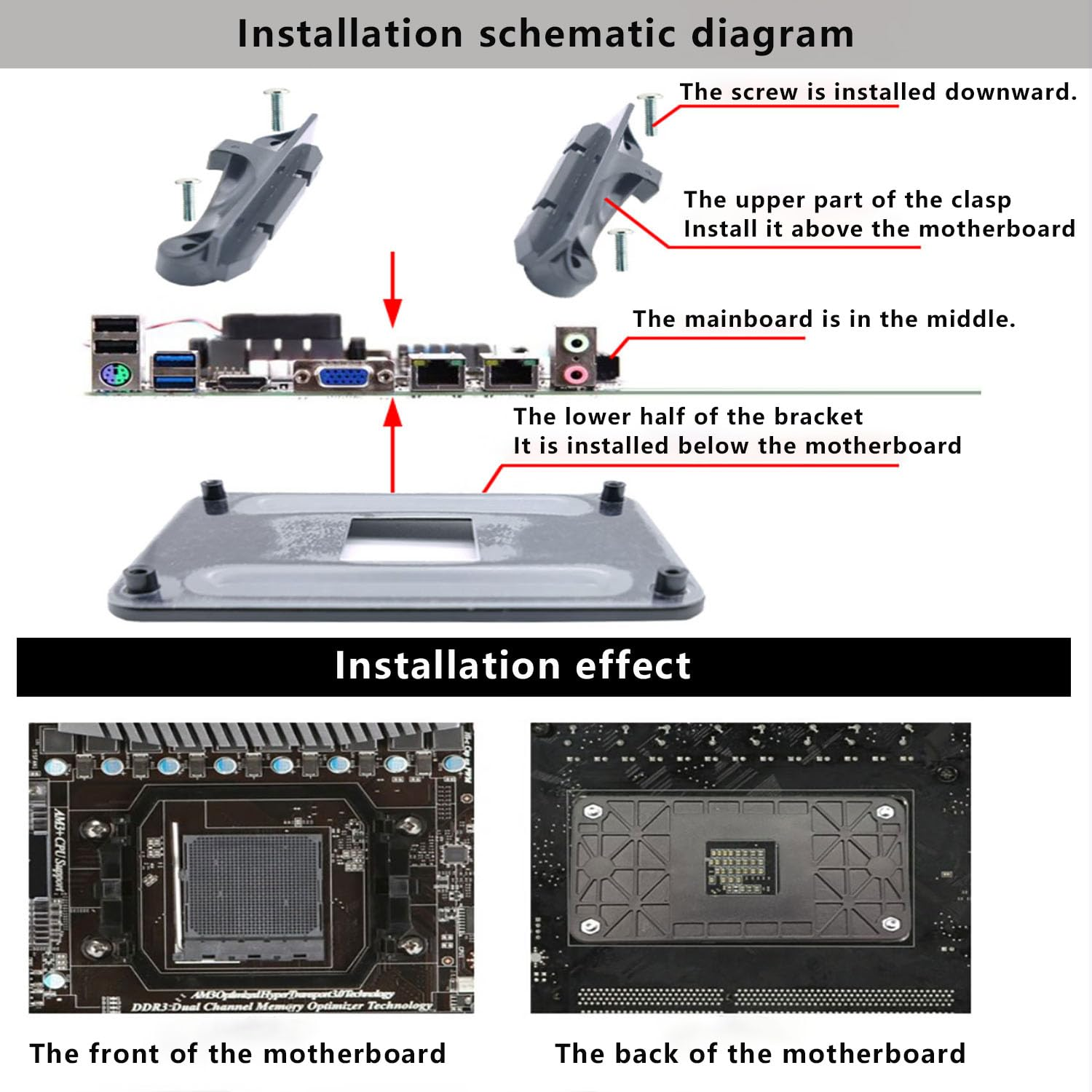 AM4 Backplane Back Durable CPU Heatsink Bracket CPU Fan Cooling Mounting Sheet Plate for AM4 AMD Socket