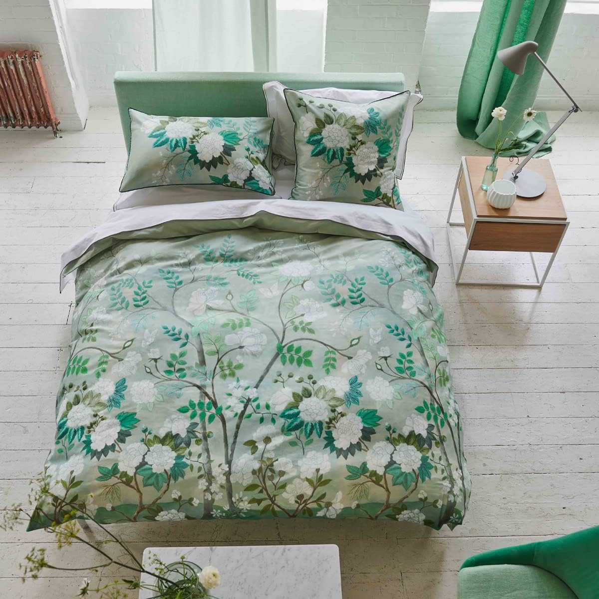 Yulan Magnolia Printed Cotton Sateen Duvet Cover 260 X 240 Cm Designers Guild