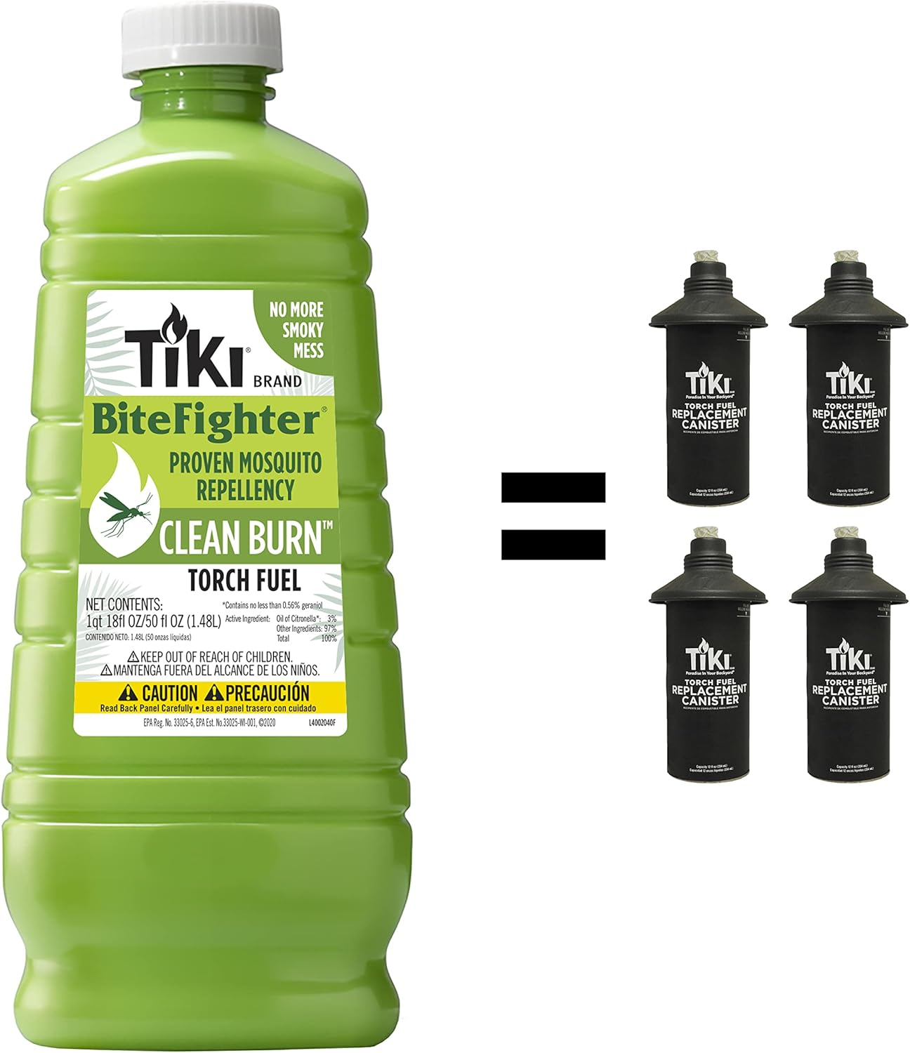 TIKI Clean Burn Torch Fuel, 50Oz, Smokeless & Low-Soot Citronella Fuel, Mosquito Repellent, Plant-Based Torch Fuel for Outdoor, Patio, Garden & Backyard Torches image number 4