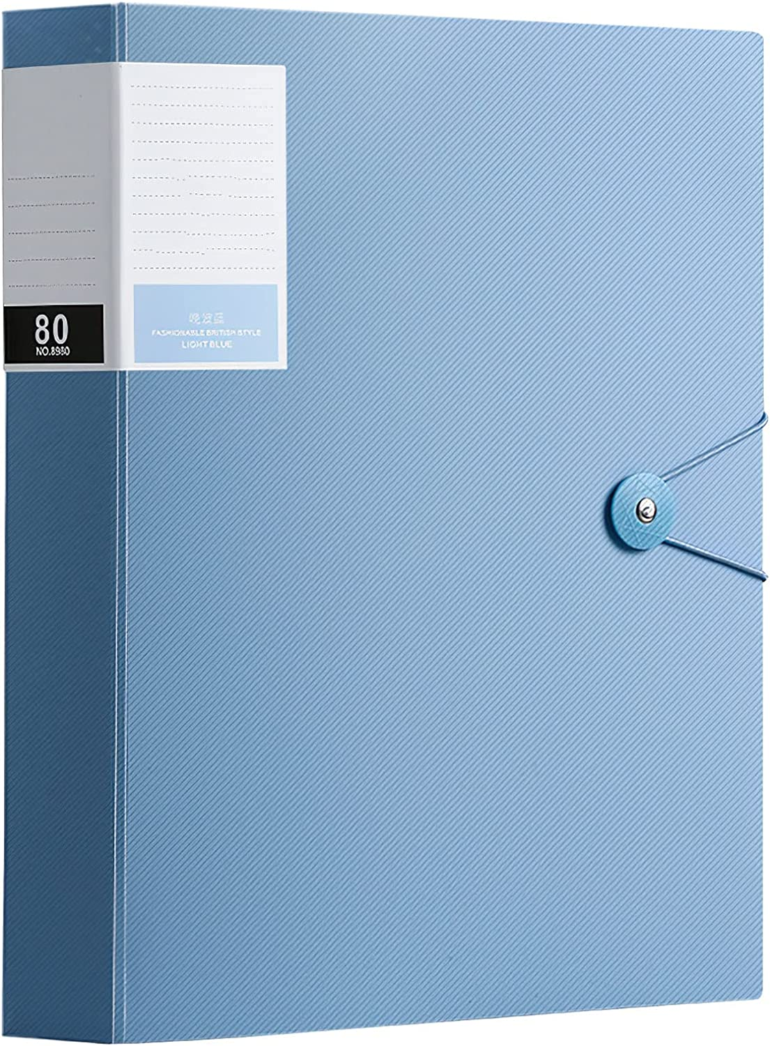 Binder with Plastic Sleeves 40/60/80 Pocket Bound Sheet Protector Presentation Book, Display Book, for A4 Size Inserts (80 Pocket, Blue) image number 1