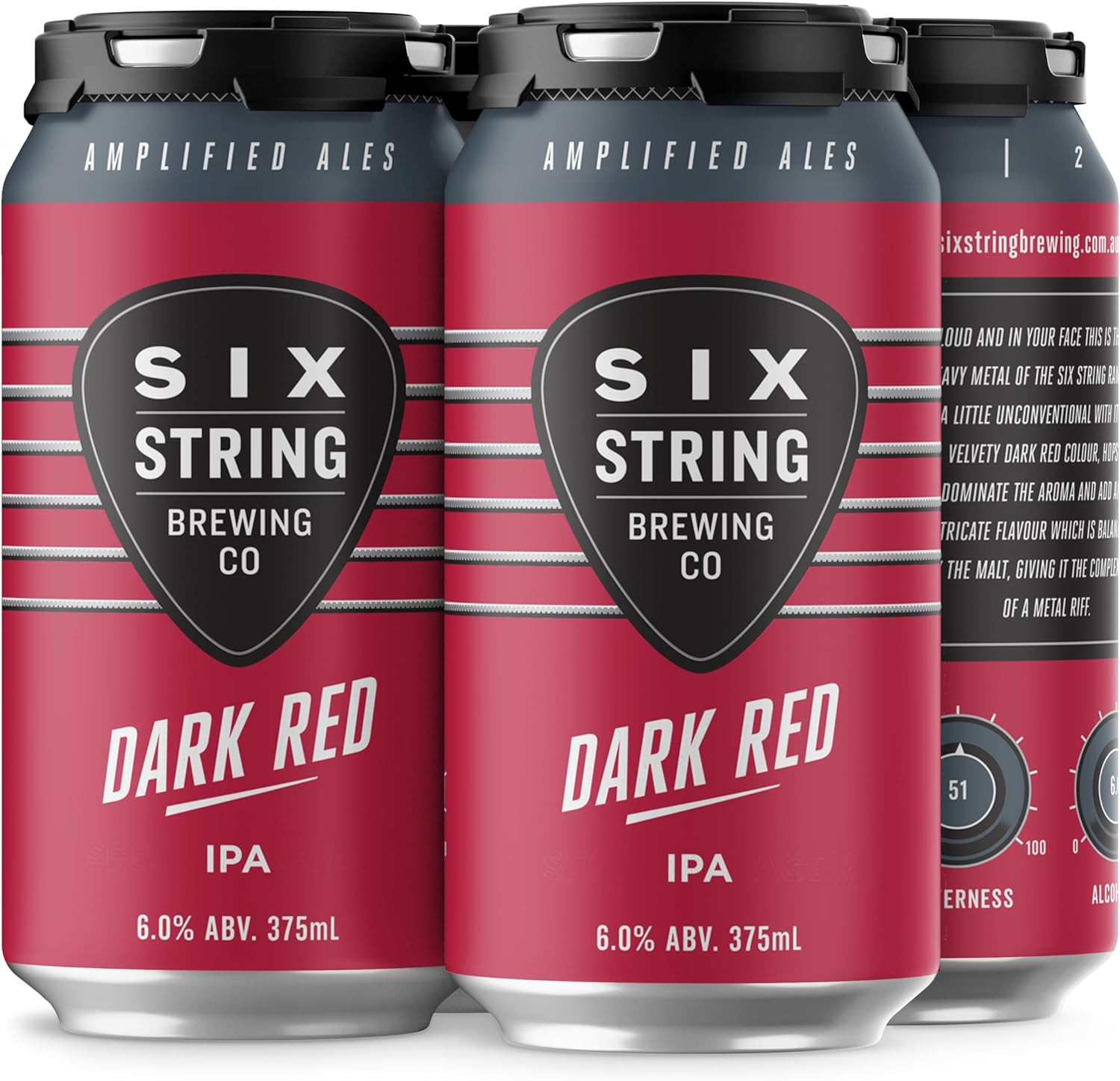 Six String Brewing Dark Red IPA, 375Ml, Case of 24, Craft Beer