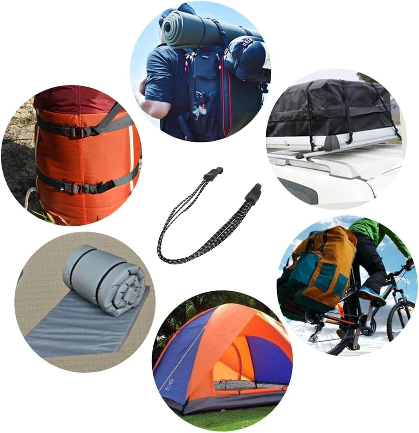 GAXIRE Bicycle Luggage Straps Elastic Bungee Cord Heavy-Duty Cargo Binding Belt Fixing Strap for Mountain Road Bikes Travel Outdoor Use image number 2