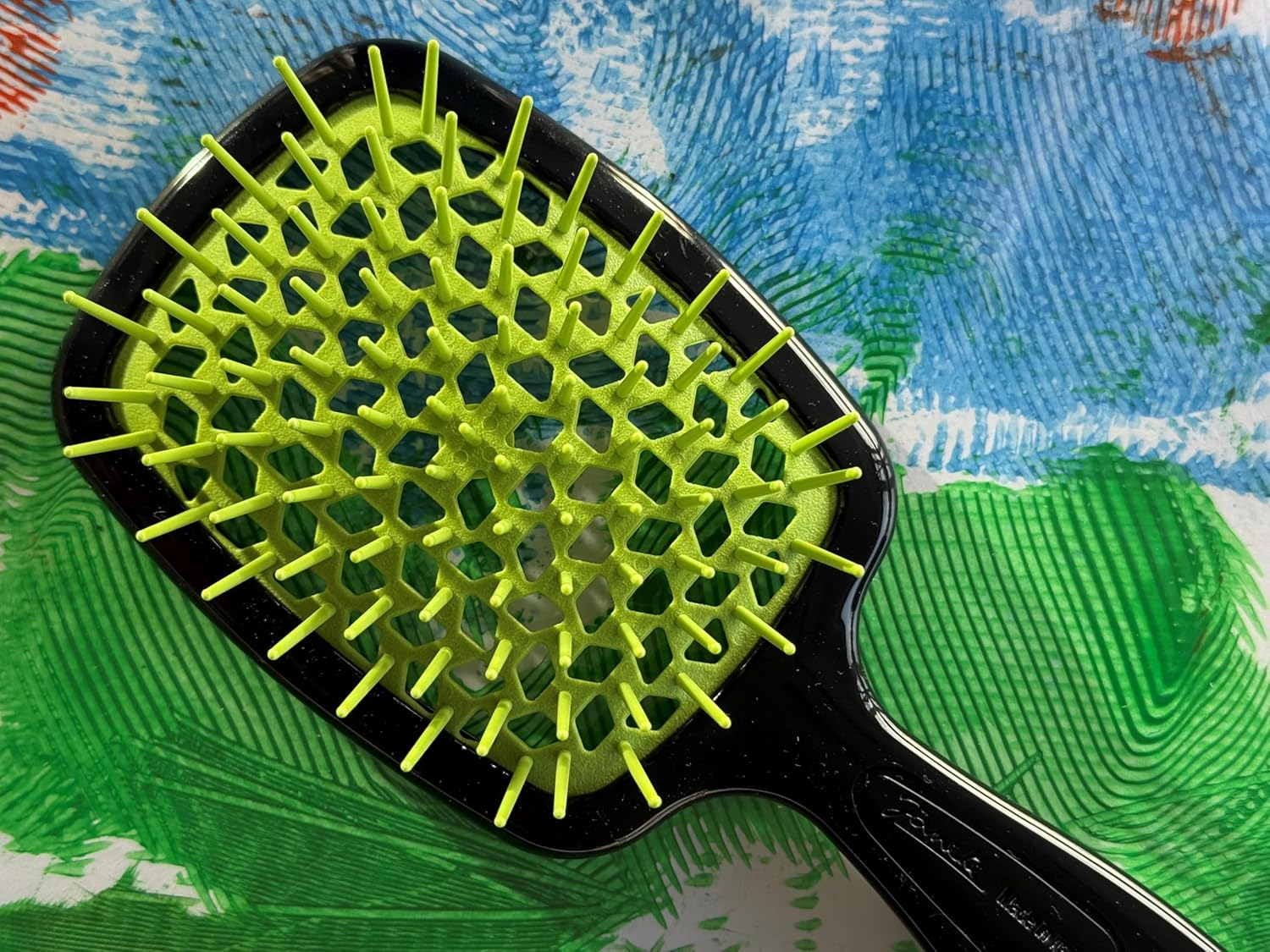 J&auml;neke Superbrush Black &ndash; Verde Green &ndash; Approx. 20.5 Cm Professional &ndash; Hair Brush Vent Brush Ideal for Detangling and Drying without Drying Out (71SP226 VER) image number 1