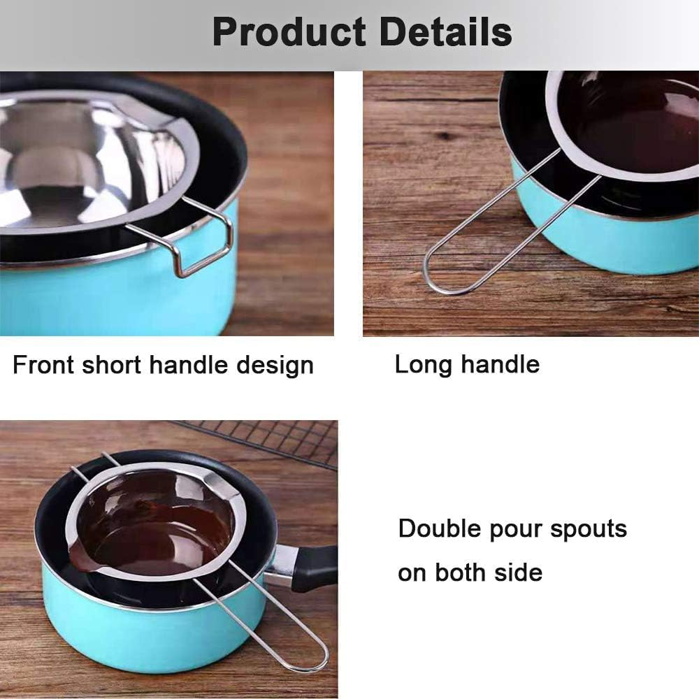 Mini Chocolate Melting Pot Boiler with Heat Resistant Handle, Stainless Steel Warmer Chocolate, Butter, Candy Coffee, Tea, Hot Oil Special Small Pot Warmer (Style 2, One Size)