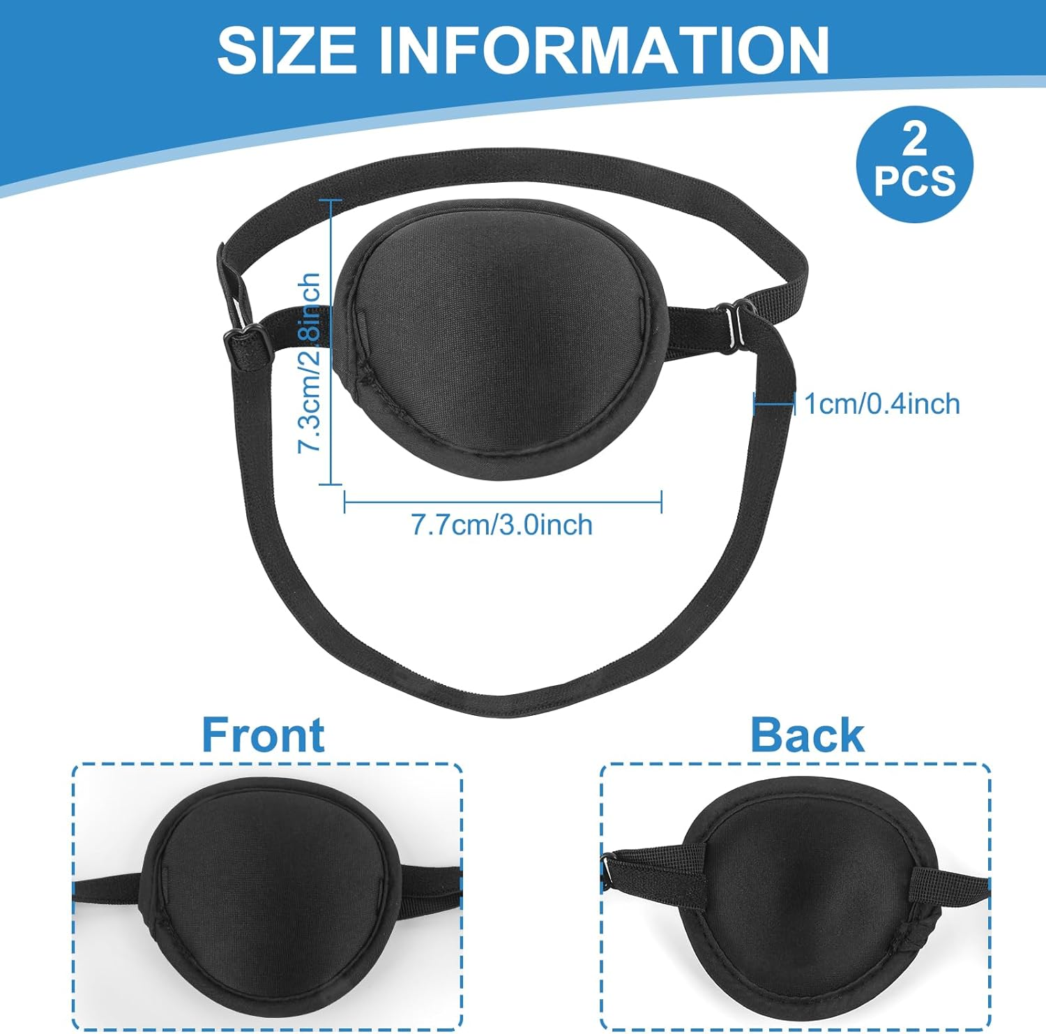 Yeebeny Dog Eye Patch, Eye Patch for Dogs Eye Injuries after Surgery Wounds, Adjustable Soft Eyepatch Dogs Eye Covering Pack of 2 image number 4