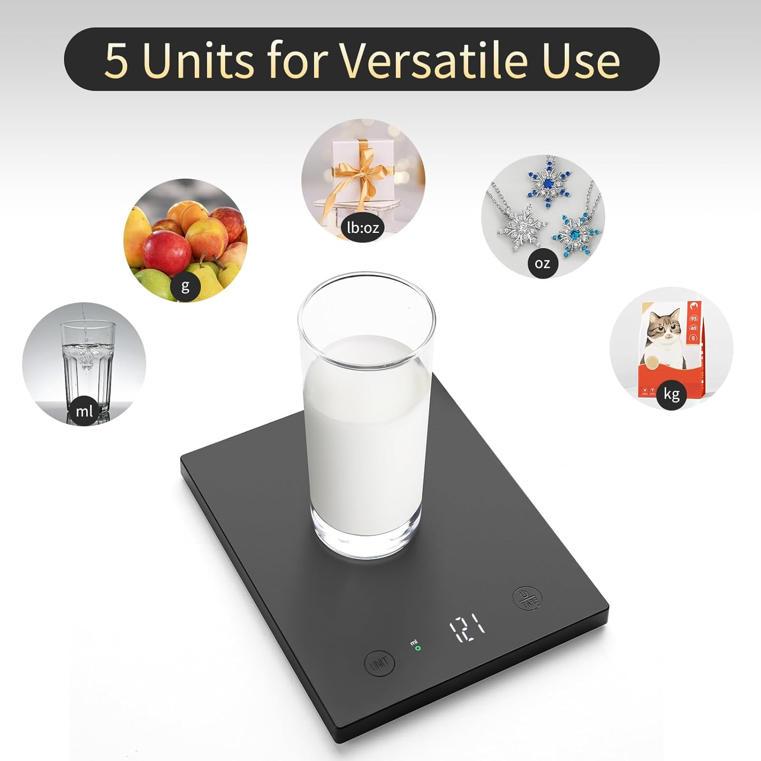 Homebuds 10Kg Digital Kitchen Scales in High Precision 1G, Our Own Food Scale Professional Factory since 2001, Digital Kitchen Scale for Cooking and Baking, LED, 3*AAA Batteries Included, Black image number 3