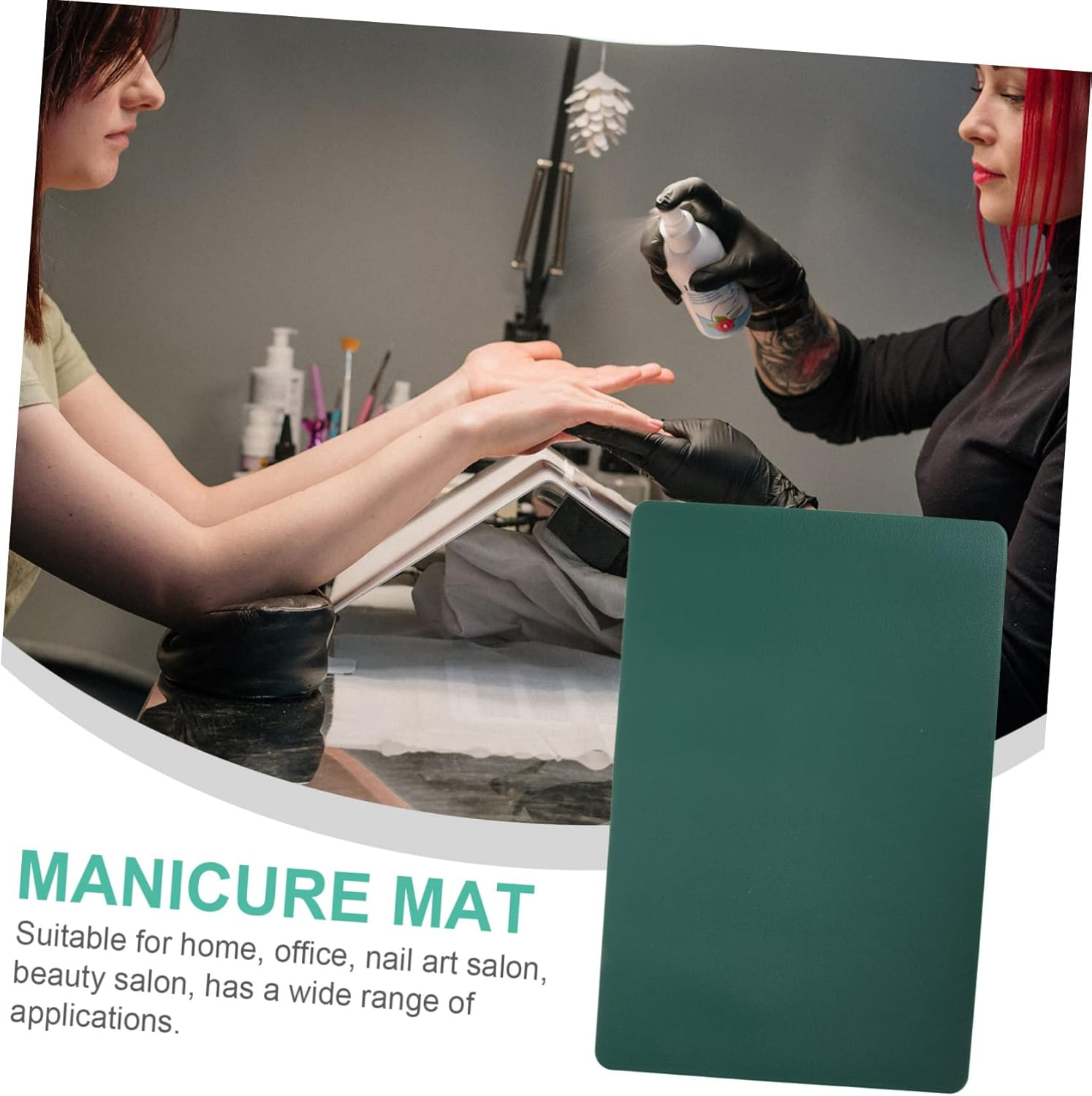 Healvian Dual-Sided Nail Art Mat for Manicure Waterproof and Stain-Resistant Hand Cushion Hand Rest Pad for Nail Shops and Home Use