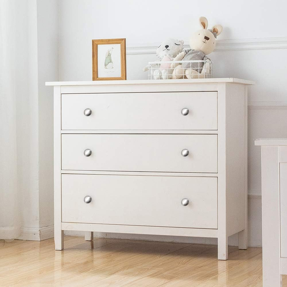 Round Brushed Nickel Cabinet Knob-30 Pack- Pull Hardware Handle,Drawer Knobs for Kitchen Cupboard Door, Bedroom Dresser Drawer, Bathroom Wardrobe Hardware image number 4