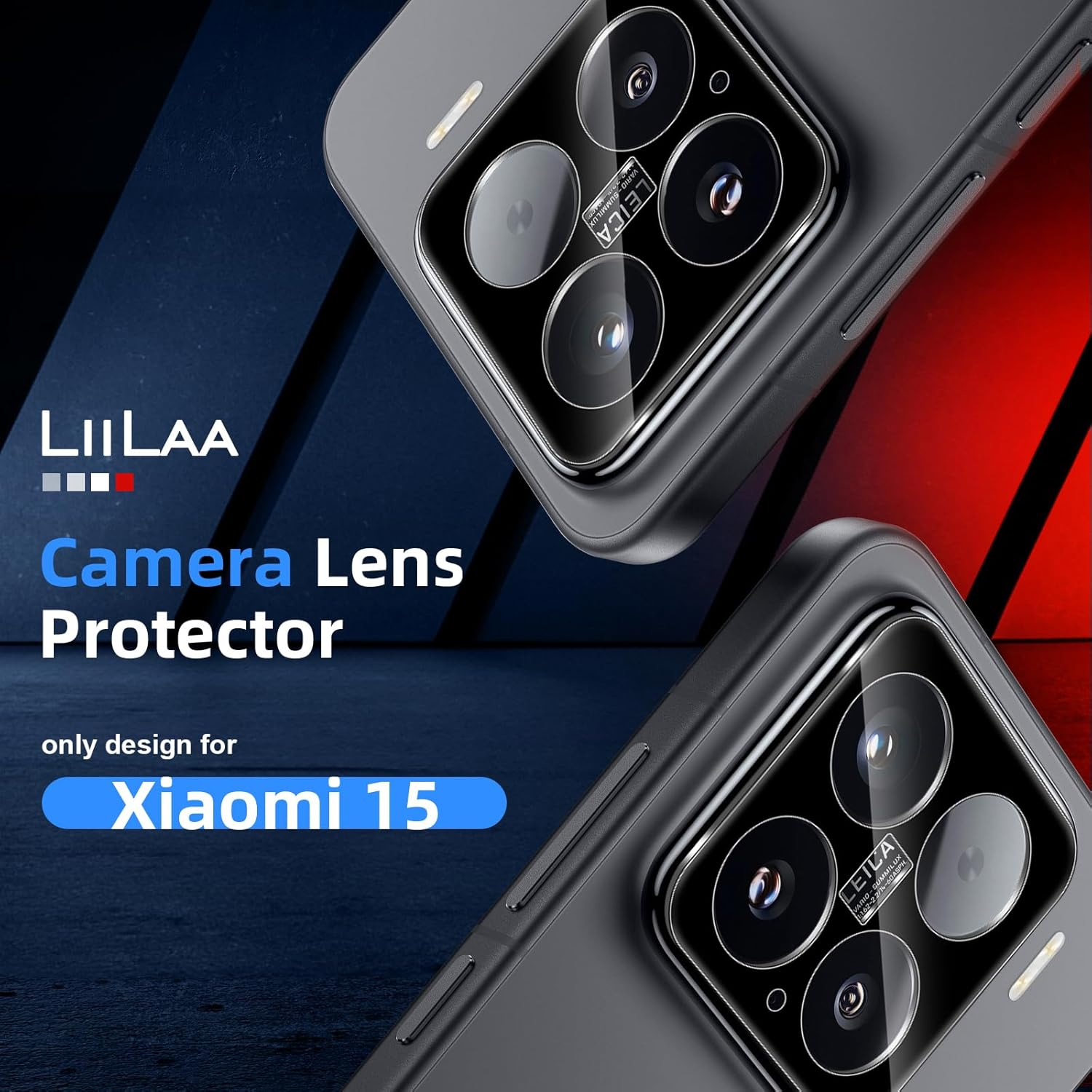 Liilaa Camera Screen Protector for Xiaomi Mi 15 5G for Tempered Glass, Pack of 3 Camera Protection 9H Hardness Camera Glass Film Anti-Scratch Lens Protective Glass - Black image number 4