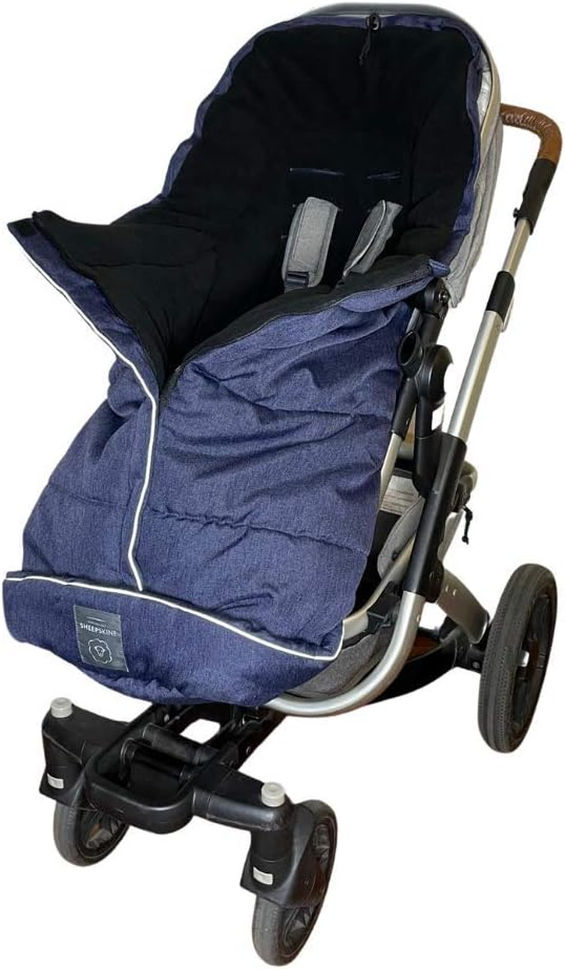 Universal Fit Fleece Footmuff (Linear Blue/Black)