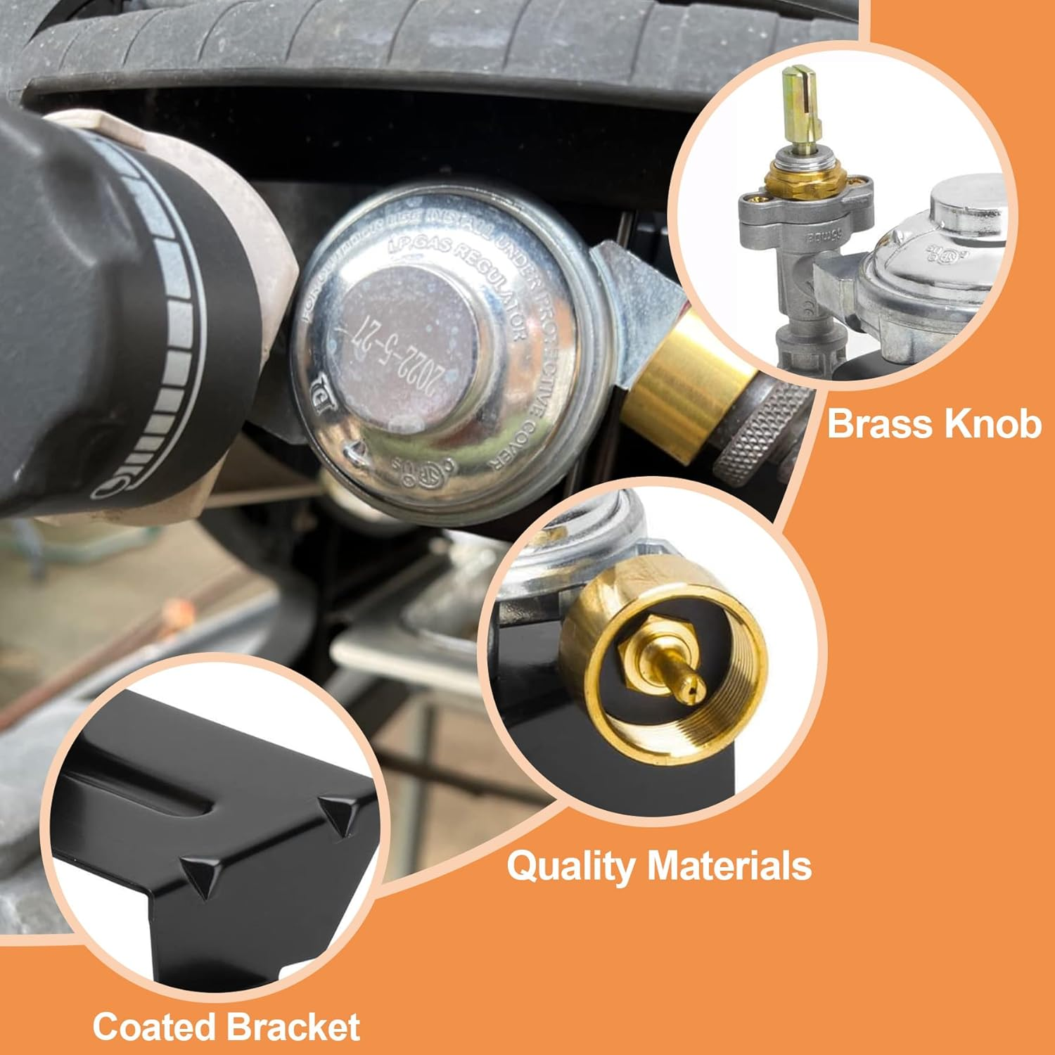 80477 Grill Valve Regulator for Weber Q100 Q120 Series Gas Grills, Regulator Compatible with Weber516002, 516501, 386001, 386002 Grill Models, Replacement for Weber 80477 Gas Regulator image number 3