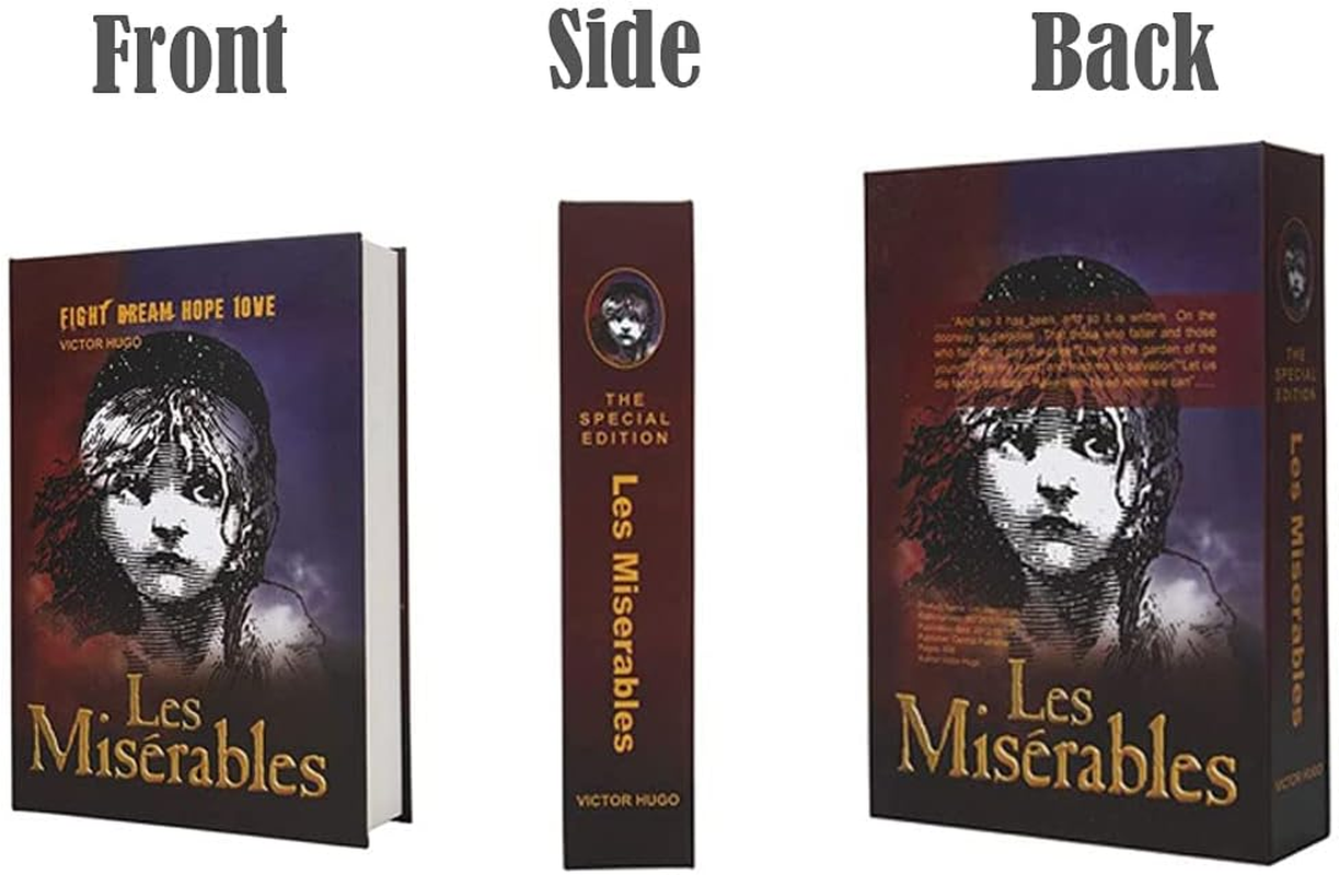 Booksafe Diversion Secret Real Book Hidden Safe with Key Lock Real Paper Book Locking-Les Miserables image number 3