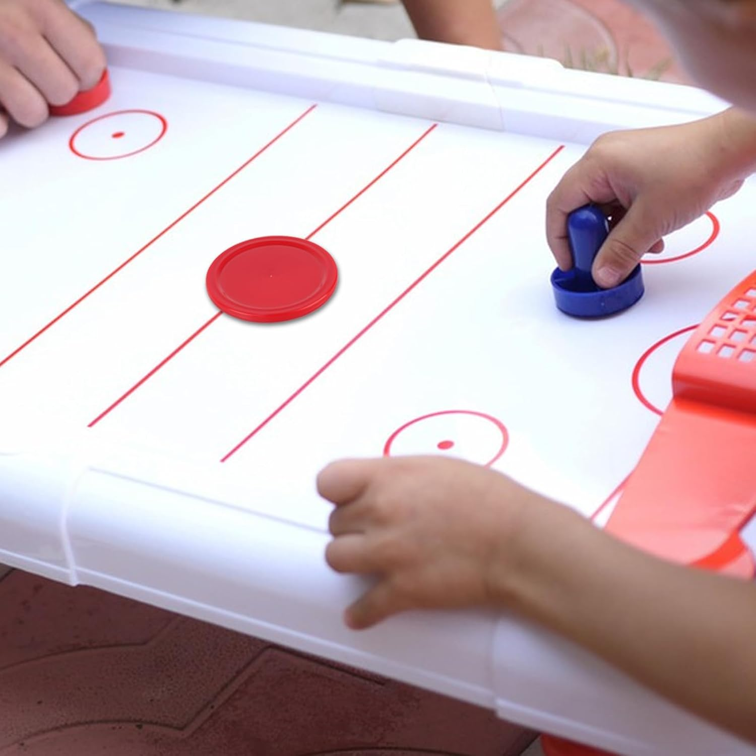 10 Pcs Air Hockey Pucks, 2.5 Inch Air Hockey Puck Set for Air Hockey Table, Red Home Air Hockey Heavy Replacement Pucks Parts Set for Game Tables Accessories, for Air Hockey Paddles and Pucks image number 1