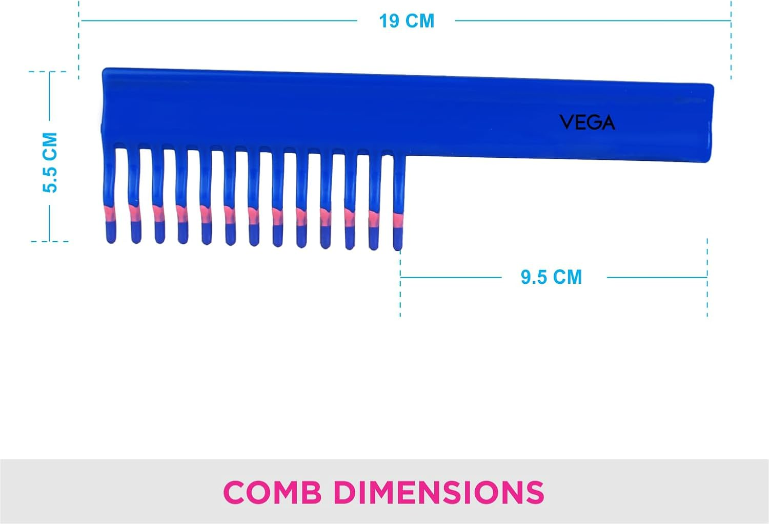 VEGA Shampoo Comb, Pink (Pack of 2) image number 1