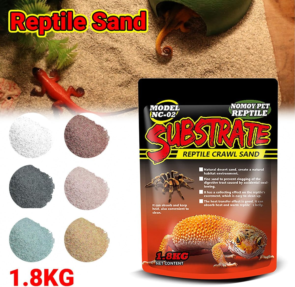 AIMALL Multi-Color Pet Sand for Tortoises, Snakes, Lizards, Spiders &ndash; Reptile Habitat Decor and Substrate &ndash; Ideal for Environmental Enrichment - Pink image number 3