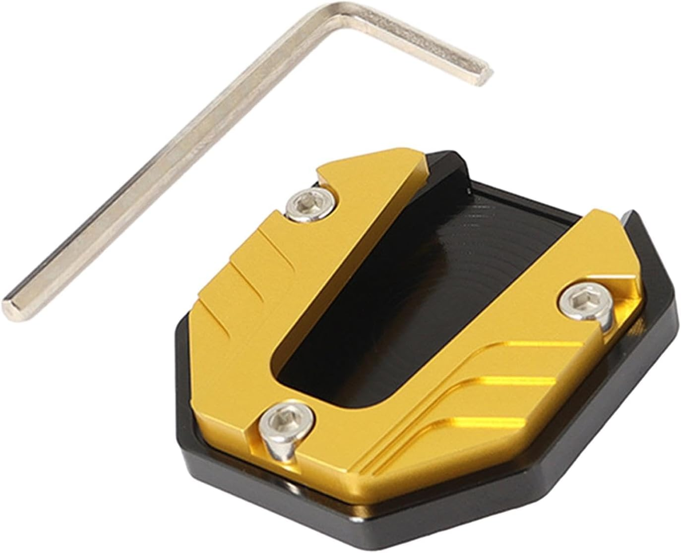 Magideal Motorcycle Kickstand Pad Support Plate Extension Nonslip Side Stand Extender Foot Enlarger for Outdoor Parking Motorbike, Yellow image number 4