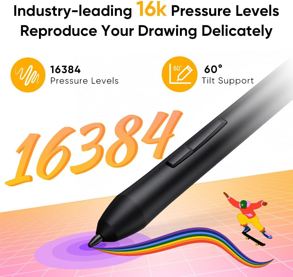 Xppen Deco 640 Drawing Tablet with 16384 Pressure Levels Sensitivity Battery-Free Stylus 6*4 Inch OSU Drawing Pad Graphic Tablet for Digital Drawing Teaching Designing Editing Work for PC Mac Android image number 6