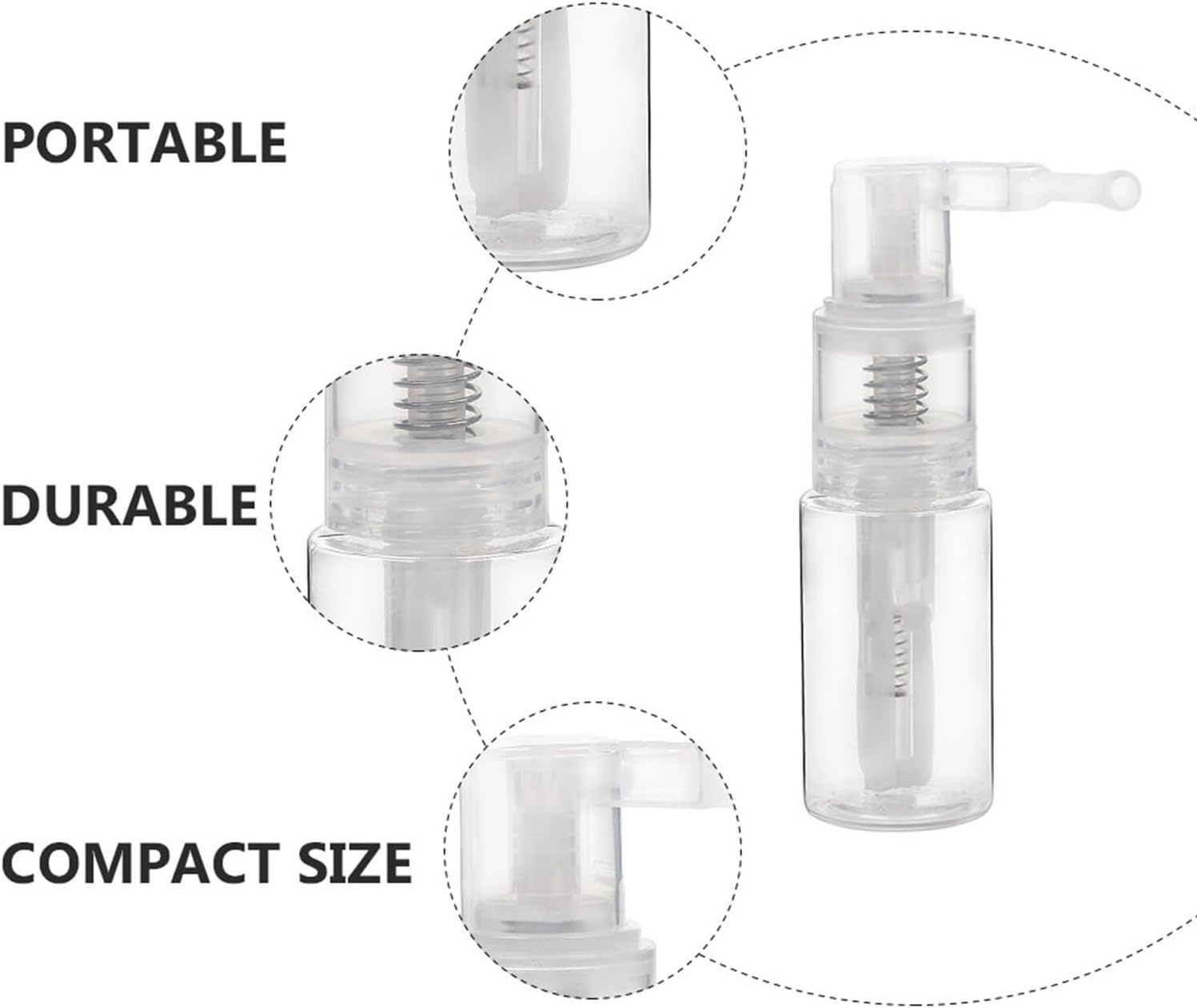 STOBAZA 2Pcs Clear Refillable Spray Bottles with Nasal Nozzle Medical Powder Dispenser Lightweight Pet for Travel and Daily Use image number 4