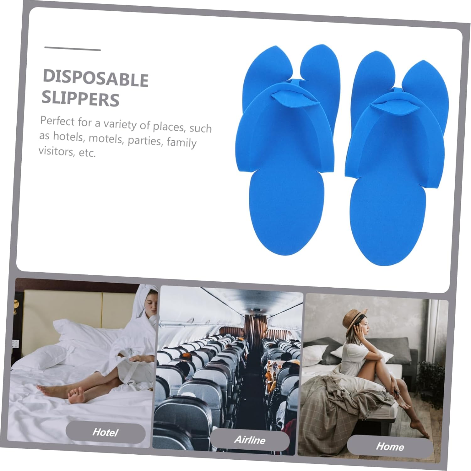 PENIKOKO 12 Pairs Disposable EVA Manicure Slippers Lightweight Portable Hotel Footwear for Spa Travel Salon Guest Use Slip Soft Comfortable Design image number 6