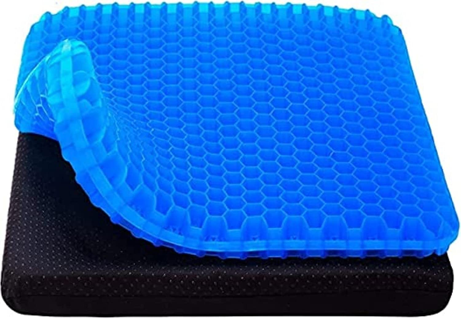 Gel Seat Cushion, Cooling Seat Cushion Thick Big Breathable Honeycomb Design Absorbs Pressure Points Seat Cushion with Non-Slip Cover Gel Cushion for Home Office Chair Car Wheelchair Truck image number 2