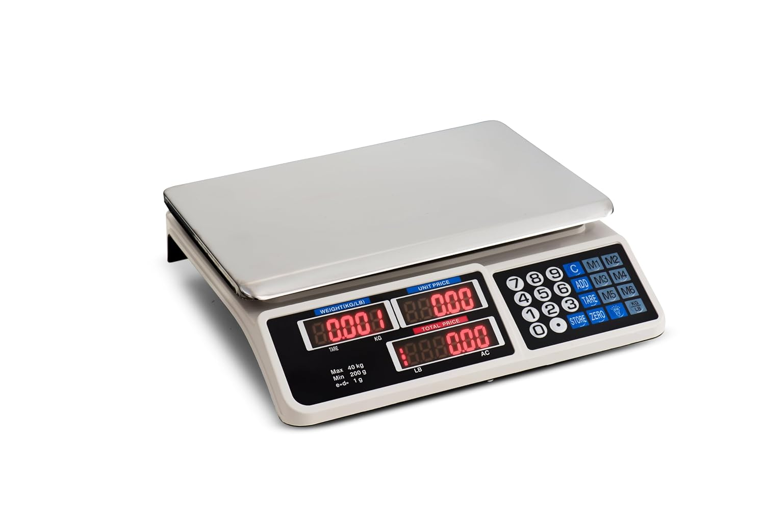 Kitchen Digital Electronic Scale 40KG 1G Accuracy Commercial Shop Platform Postal Weight Scales Food (New 40KG White) image number 4