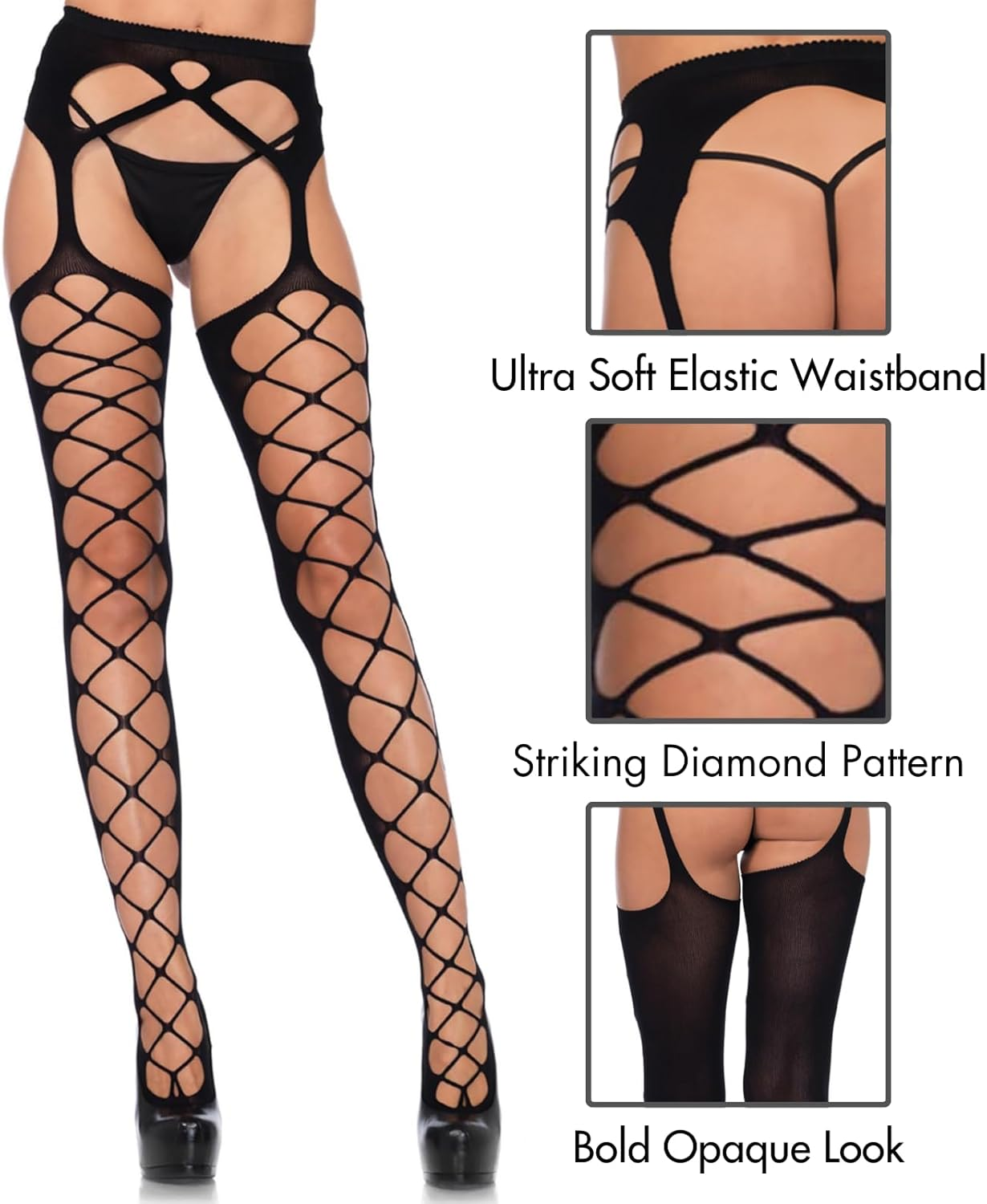 Leg Avenue Women'S Hosiery Suspender Fishnet Stockings image number 2