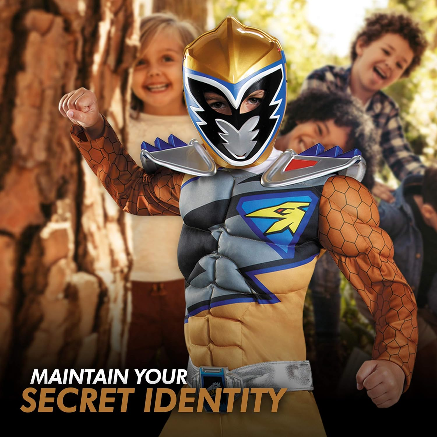 Power Rangers Dino Charge Gold Classic Muscle Child Costume image number 2