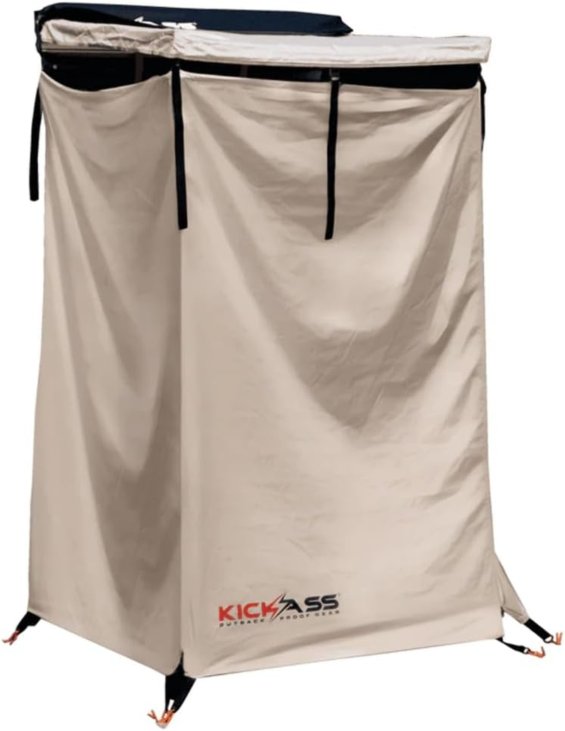 Kickass Premium Shower Tent Awning with Roll Out Roof - Durable Car Awning, Shower Room, Privacy Shelter, Bathroom, Outdoor Changing Room, Tall, Portable, Waterproof, Off-Grid, 4X4 Ute Caravan Ready image number 4