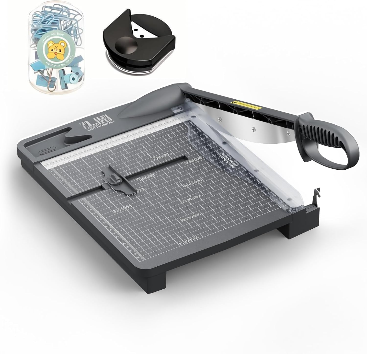 12 Inch Heavy Duty Paper Cutter, Guillotine Paper Cutter & Paper Trimmer, 30 Sheets Capacity Paper Cutting Board for Classroom, Crafting, Cardstock Gray image number 2